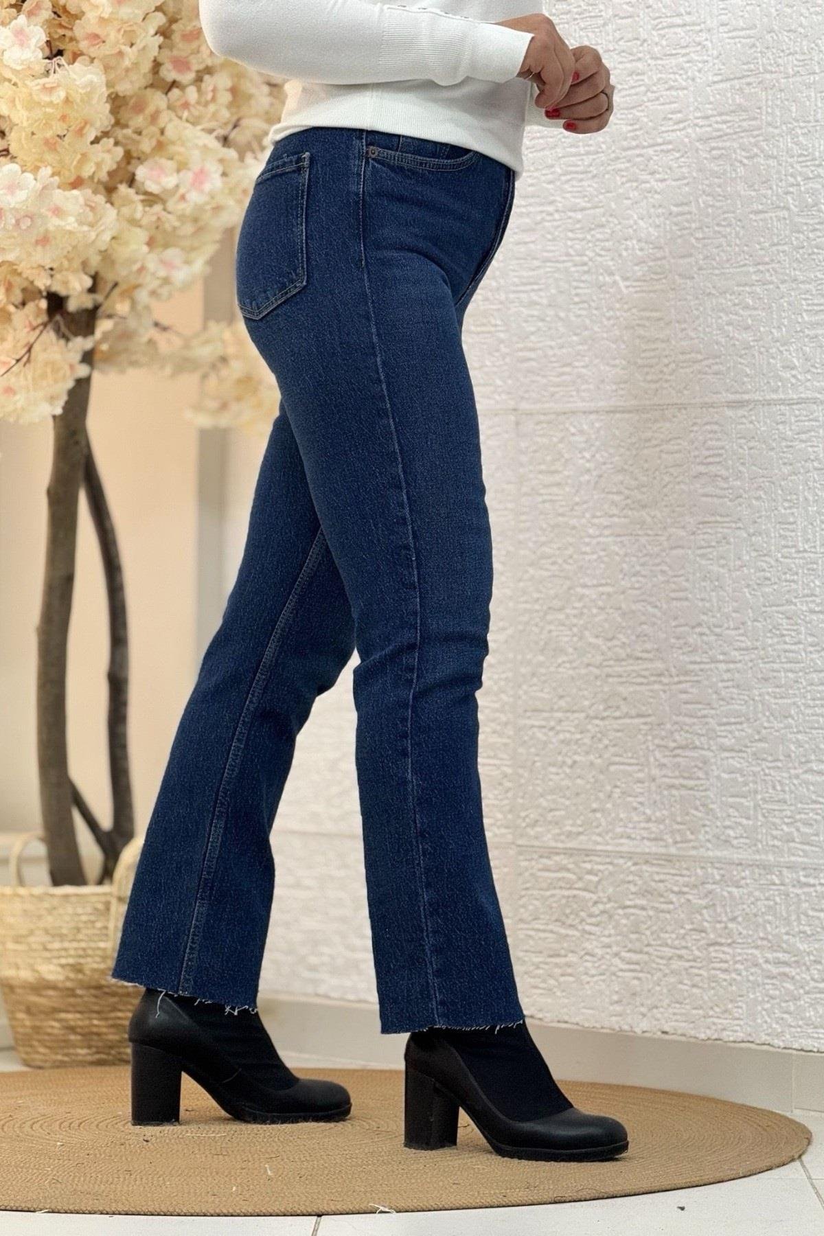 Orj. Zra Model Boyfit Kalıp Kesik Paça Jean 0390 Mavi