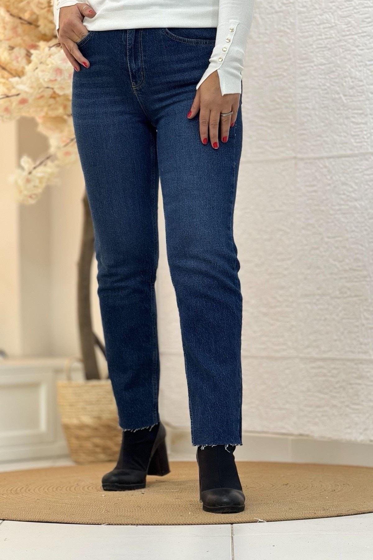 Orj. Zra Model Boyfit Kalıp Kesik Paça Jean 0390 Mavi
