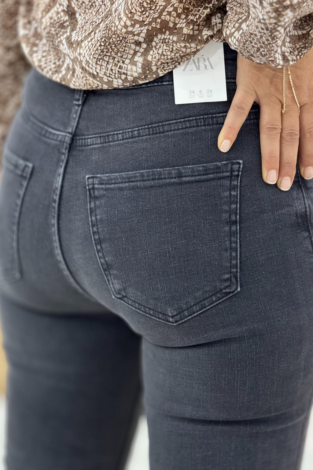 Orj. Zra Model Boyfit Kalıp Kesik Paça Jean 0390 Antrasit