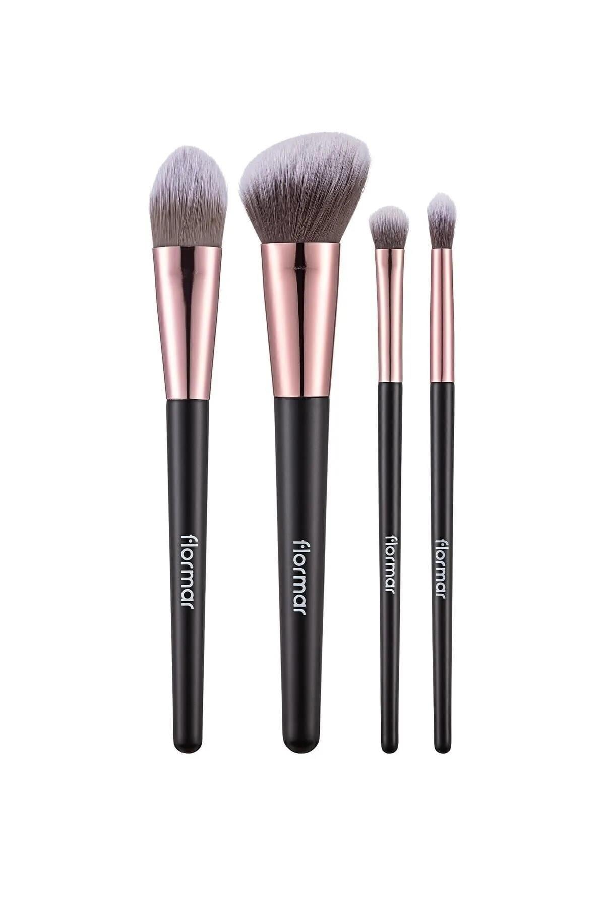 Flormar 4'lü Makyaj Fırçası Seti (Allık-Fondöten-Far-Crease) - Makeup Brush Set - 012 - 8690604597772