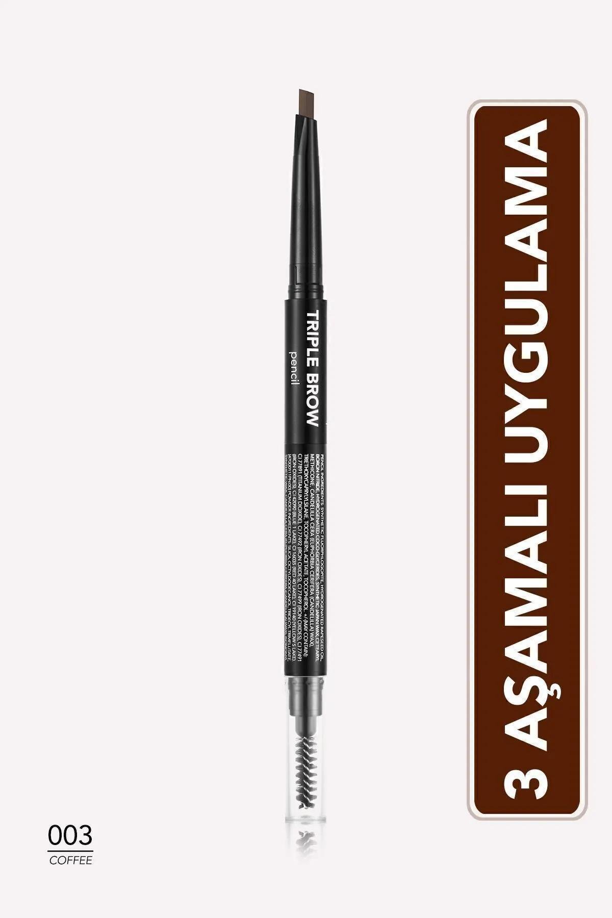 Flormar Triple Brow 3Ü1 Arada Kremsi Dokulu Kaş Makyaj Kalemi