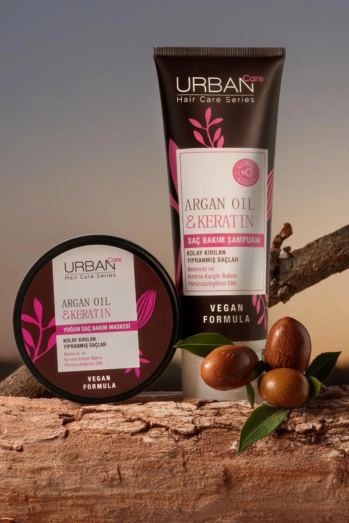Urban Care Argan Yağı&Keratin Kolay Kırılan Saçlar Besleyici Duş Öncesi Saç Bakım Maskesi-Vegan-50Ml