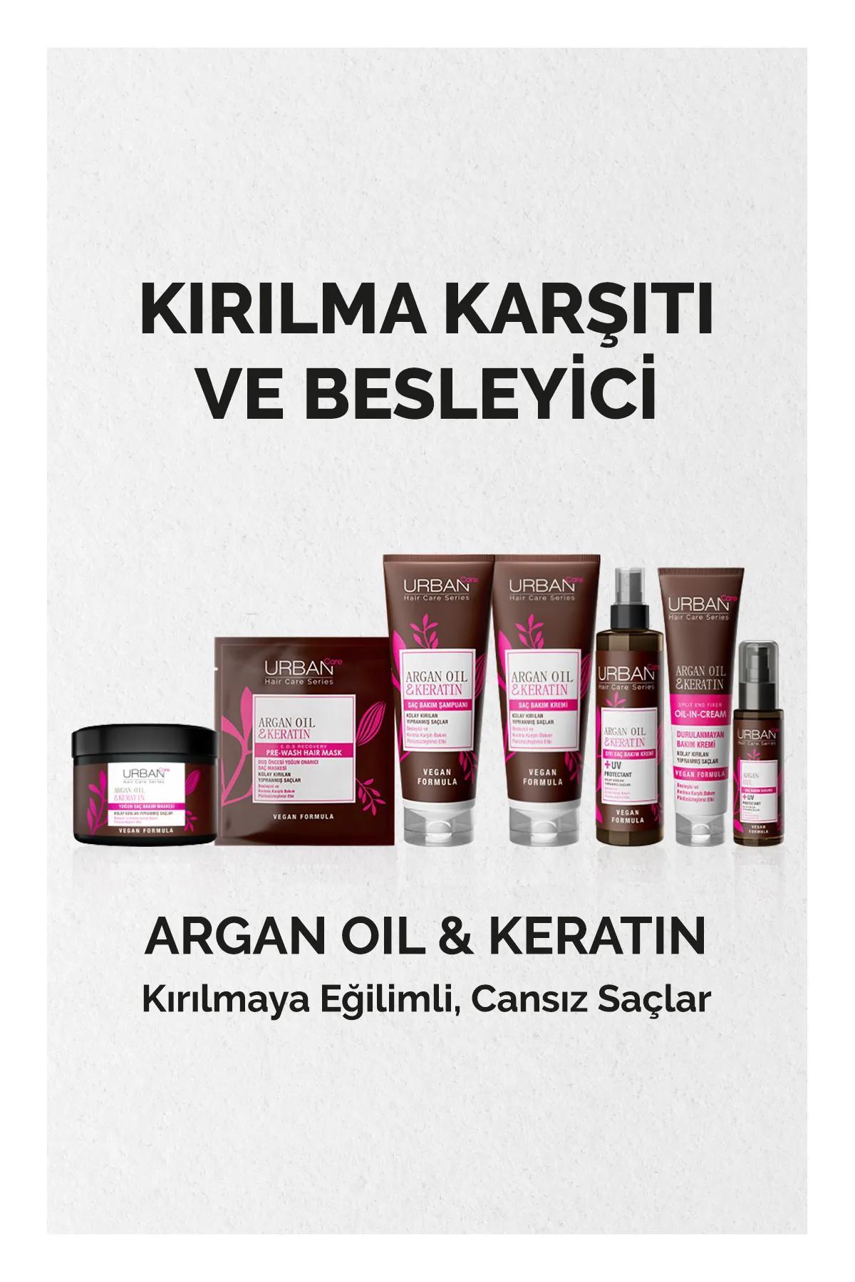 Urban Care Argan Yağı&Keratin Kolay Kırılan Saçlar Besleyici Duş Öncesi Saç Bakım Maskesi-Vegan-50Ml
