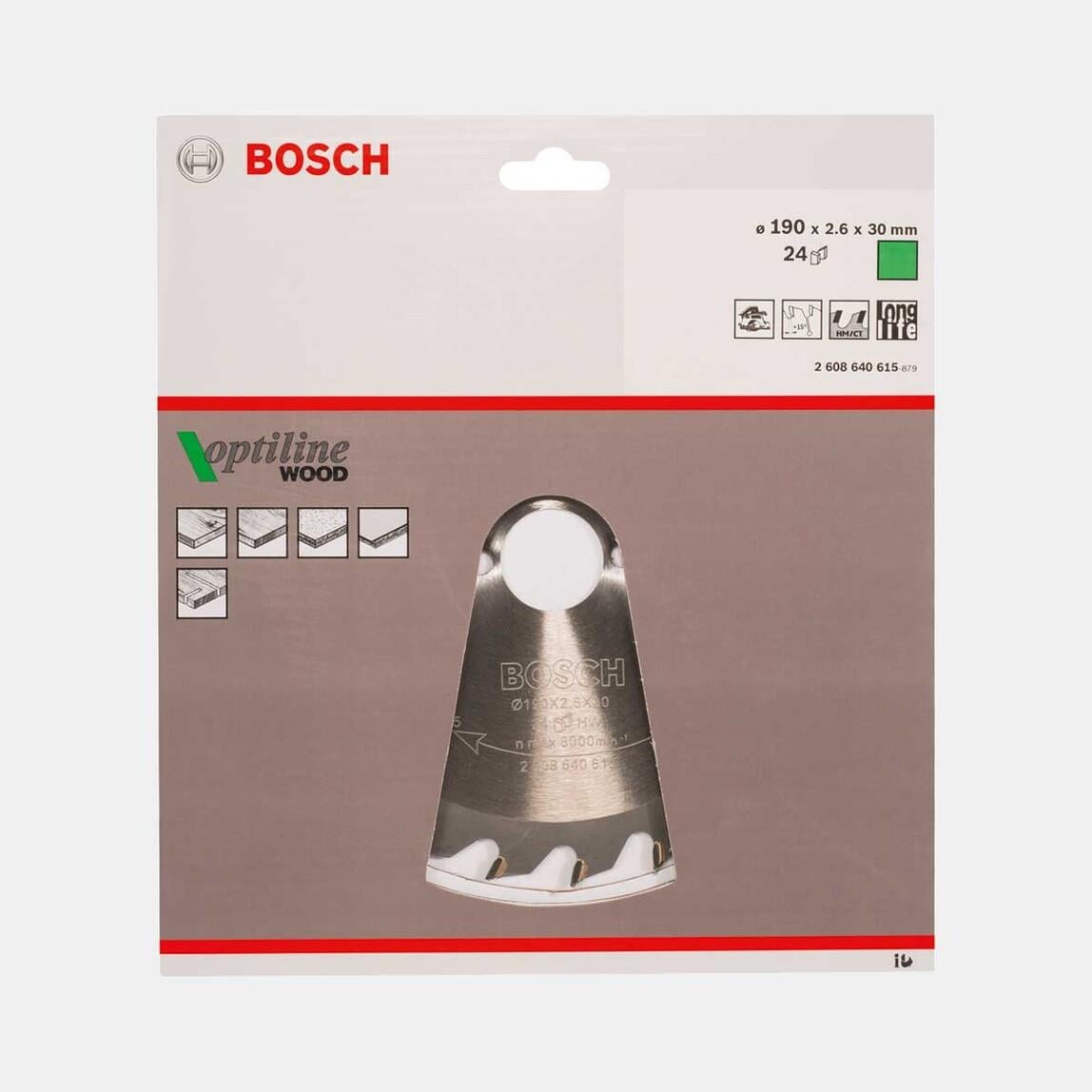 Bosch Optiline Daire Testere Bıçağı 190x30 mm 24 Diş