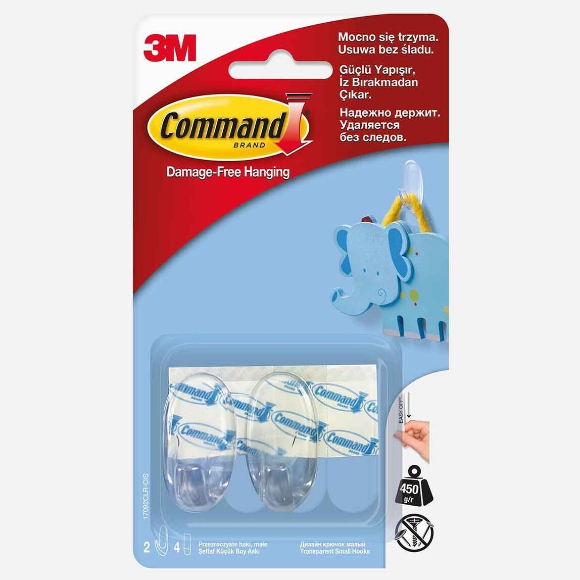 Command Küçük Boy Şeffaf Askı