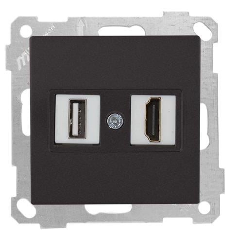 MUTLUSAN Daria Mek+Tuş Data Prizi 1*Usb/1*Hdmı