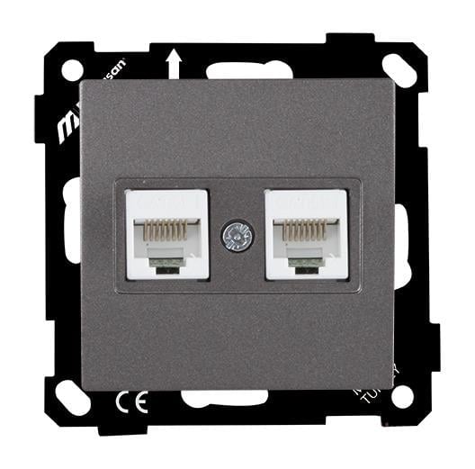 MUTLUSAN Mek+Tuş Data Prizi 2*Rj45 (Cat5e)