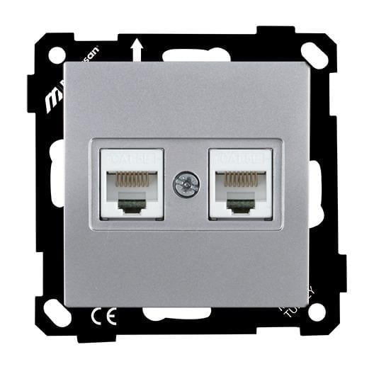 MUTLUSAN Mek+Tuş Data Prizi 2*Rj45 (Cat5e)