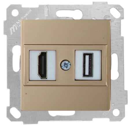 MUTLUSAN Rita Mek+Tuş Data Prizi 1*Usb/1*Hdmı