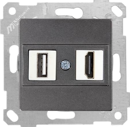 MUTLUSAN Rita Mek+Tuş Data Prizi 1*Usb/1*Hdmı