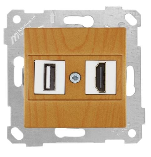 MUTLUSAN Rita Mek+Tuş Data Prizi 1*Usb/1*Hdmı