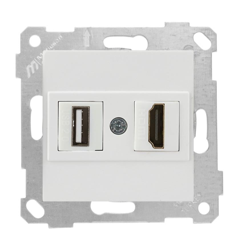 MUTLUSAN Rita Mek+Tuş Data Prizi 1*Usb/1*Hdmı
