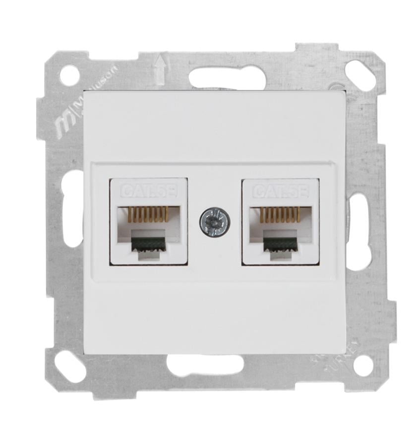 MUTLUSAN Rita Mek+Tuş Data Prizi 2*Rj45 (Cat5e)