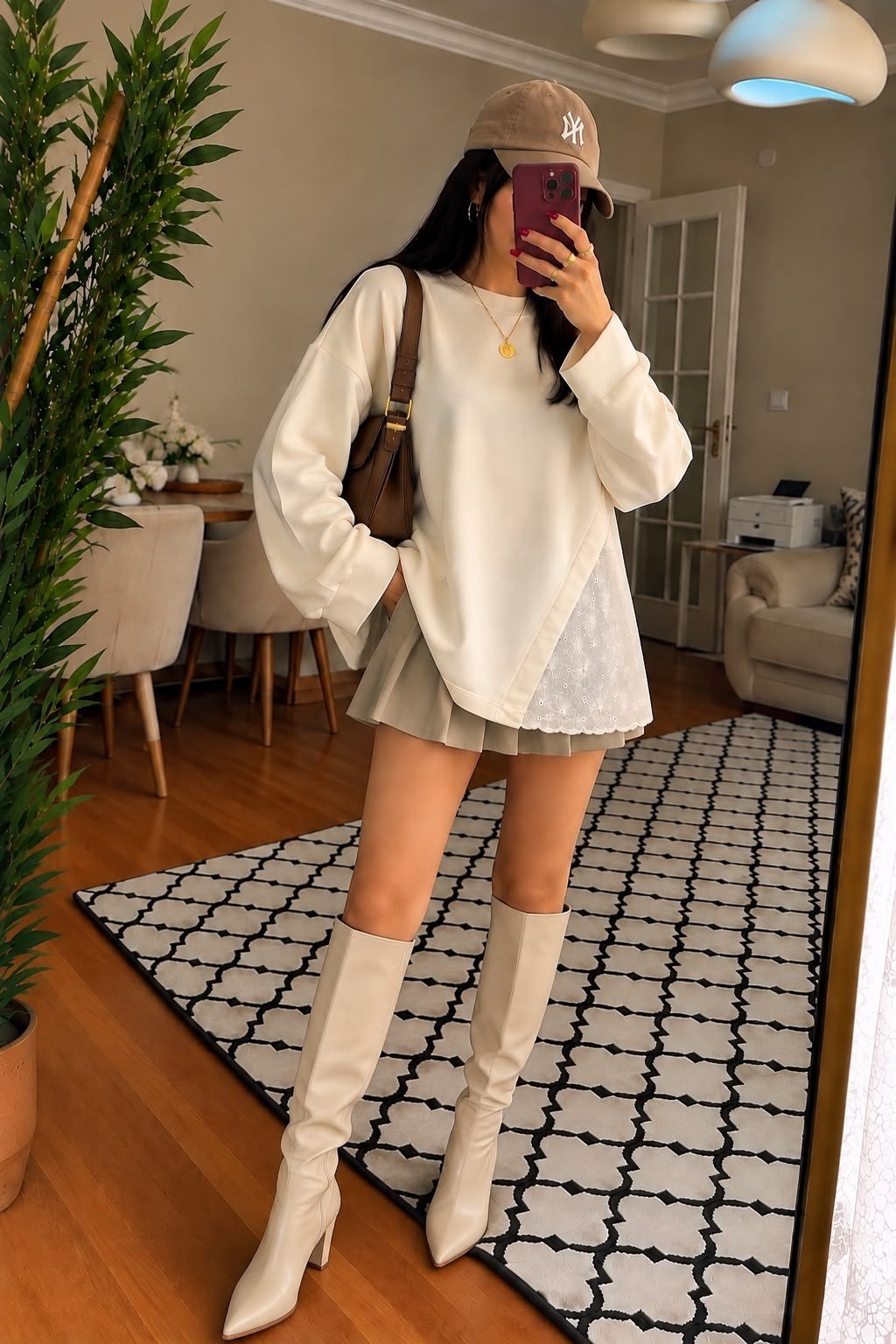 BLUZKrem Dantel Detaylı Salaş ve Rahat Oversize Çok Şık Bluz