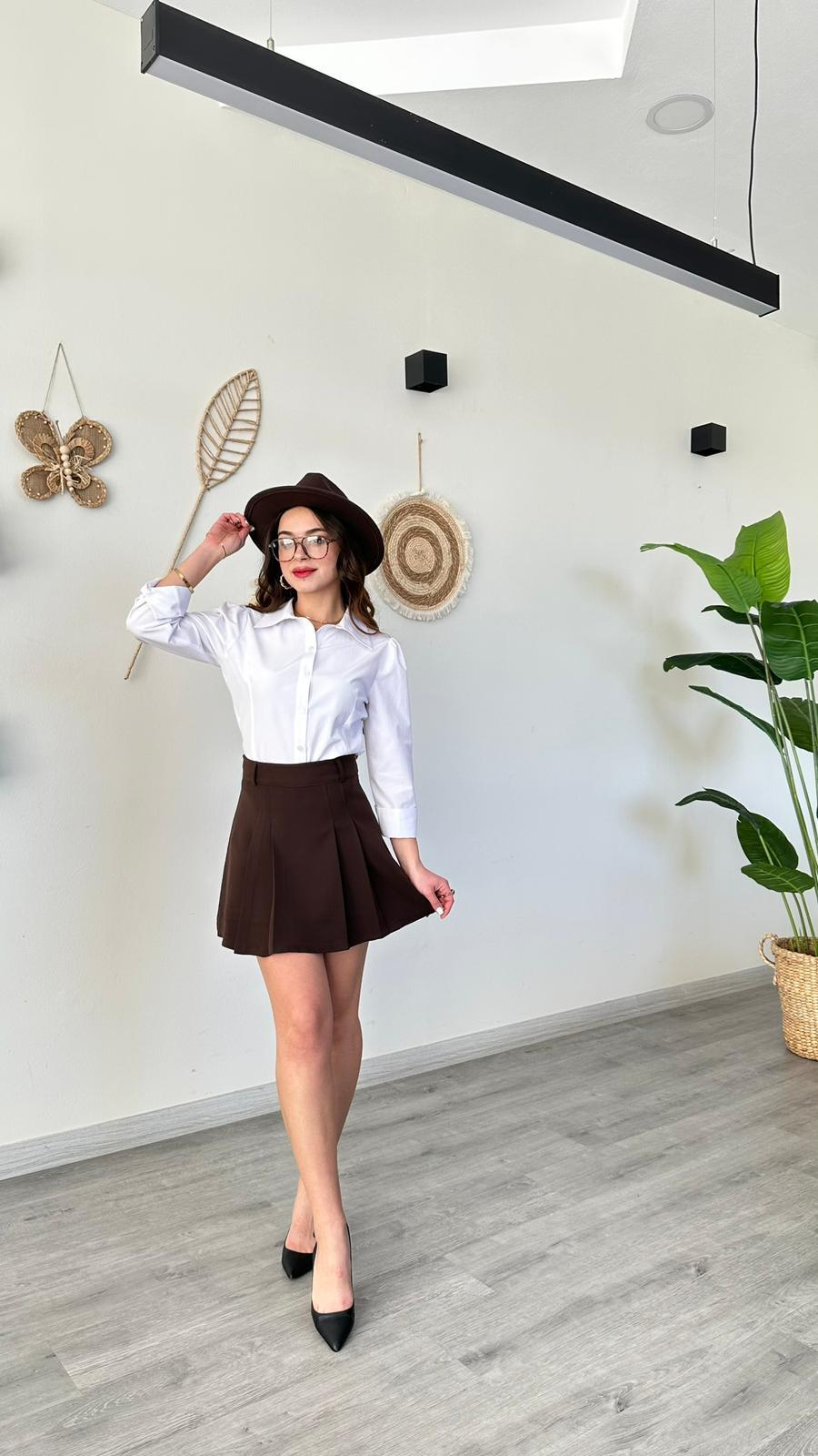 ŞORT ETEKPileli Rahat Şort Etek 