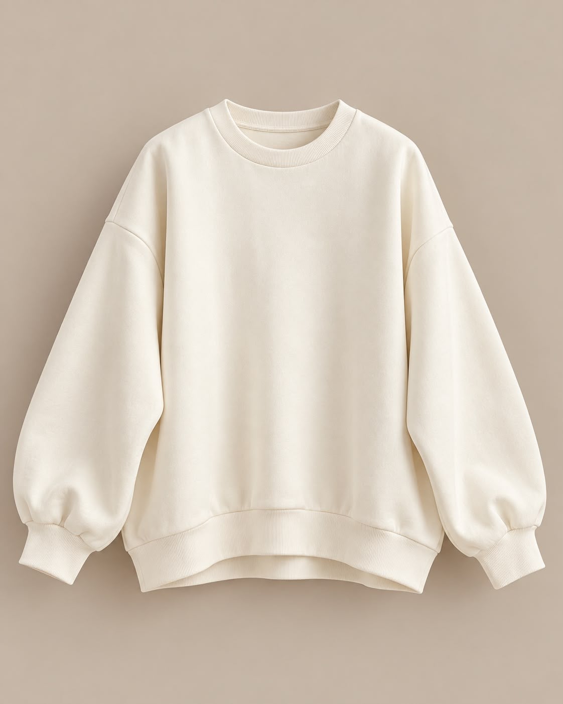 SWEATSHIRTKrem Oversize Salaş ve Rahat Oversize Sweatshirt