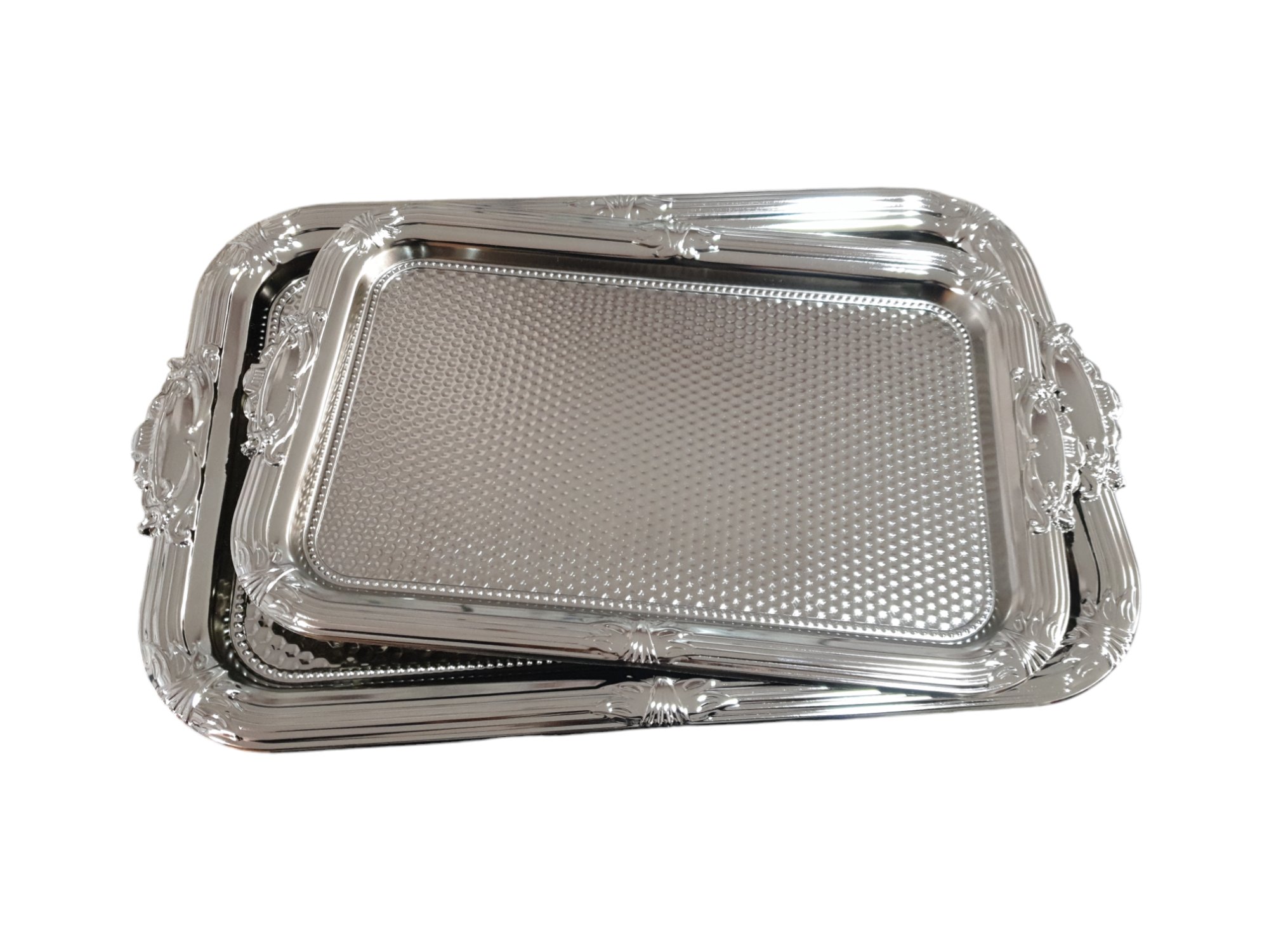 Dalgıç 2li Dikdörtgen Tray Tepsi Seti-Gümüş 2006