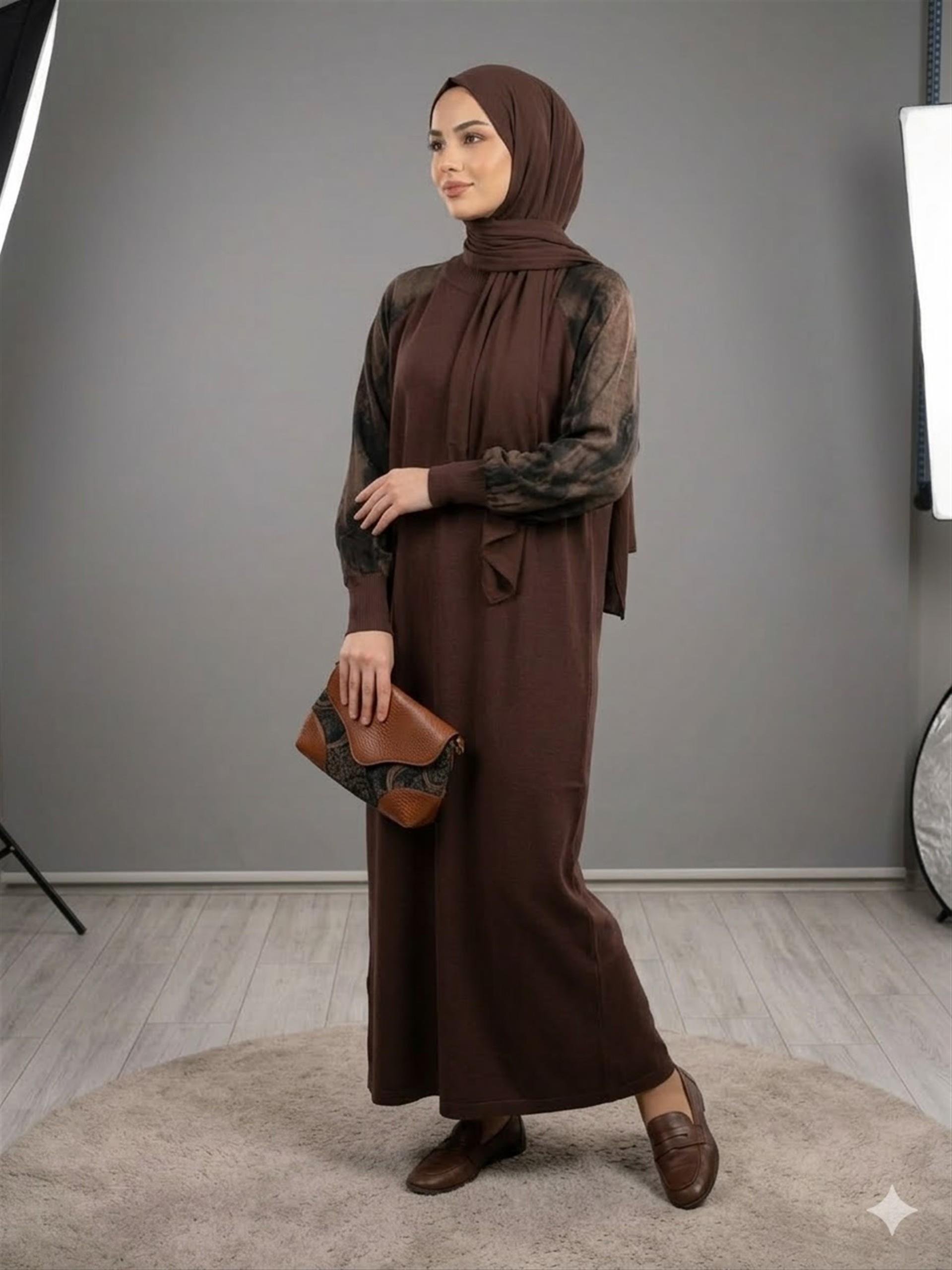 293 Yeni Desen Kumaş Kol Elbise