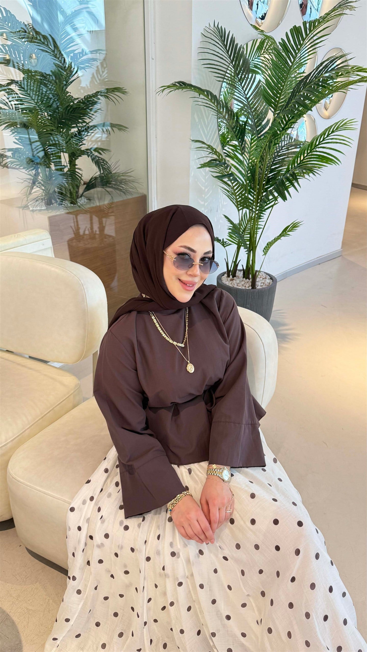 5266 Bağcıklı Geniş Manşetli Asimetrik Poplin Coton Bluz