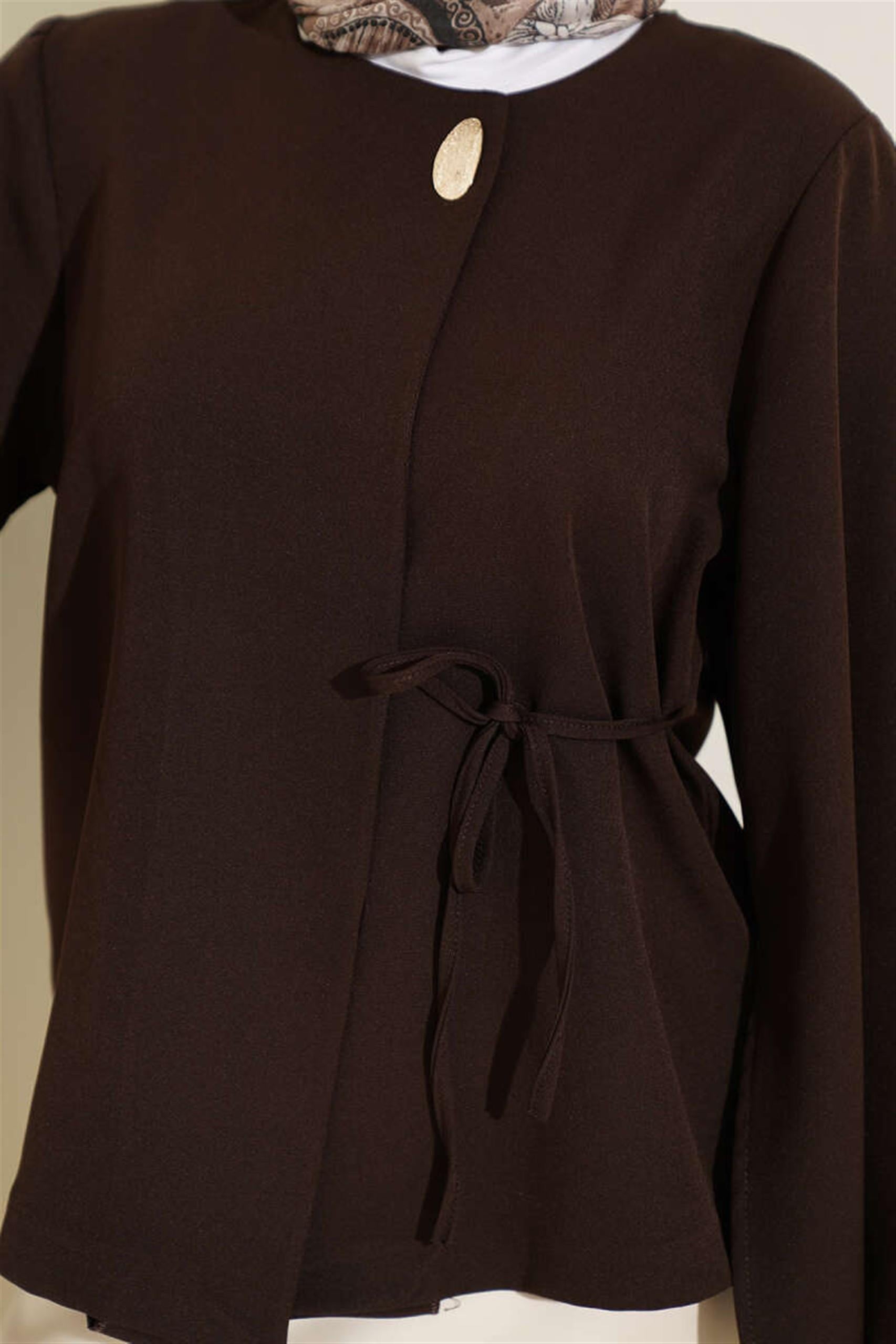 5920 Yandan Bağlamalı Tek Düğmeli Kimono Ceket