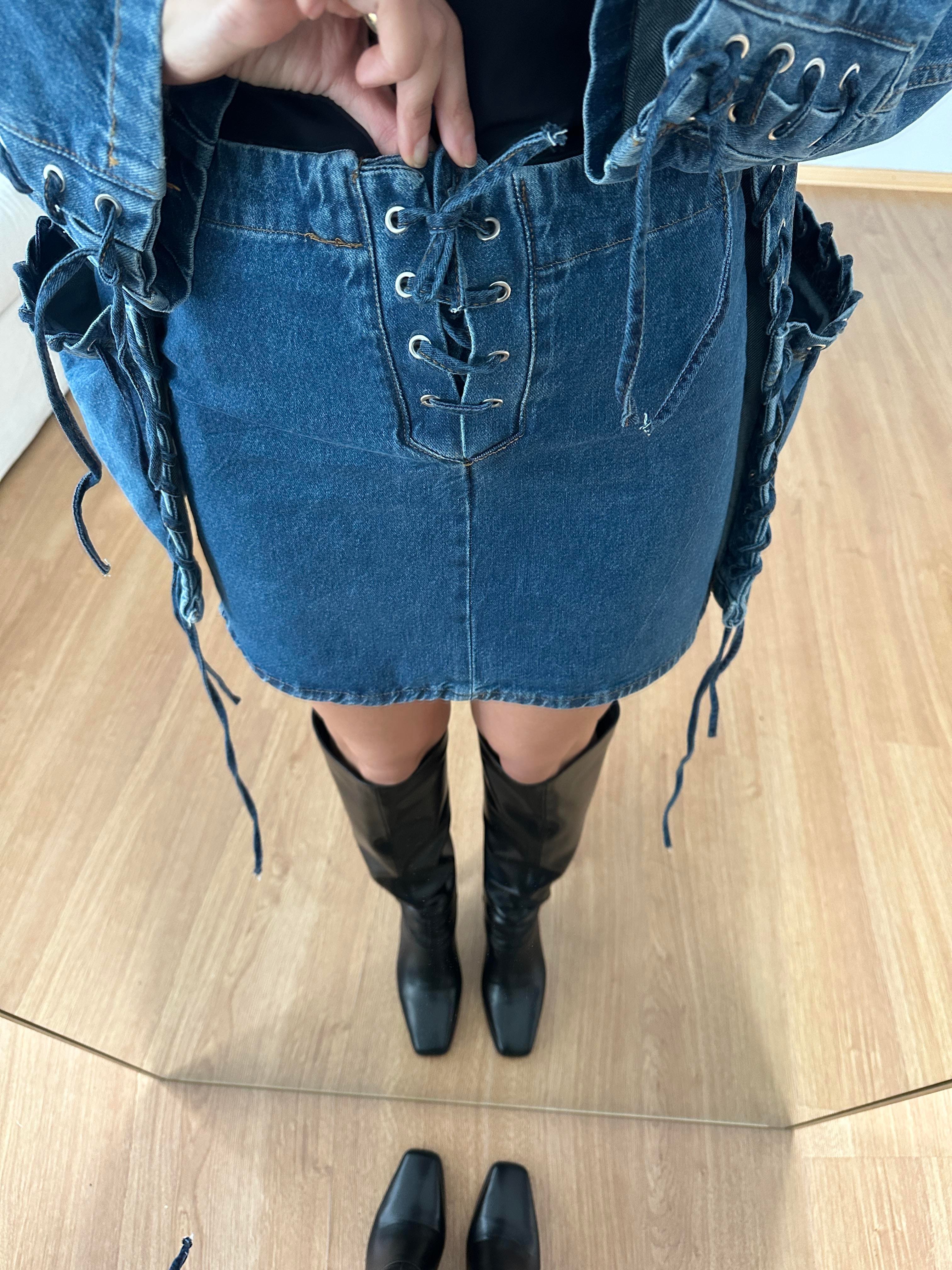  Corset Denim Takım