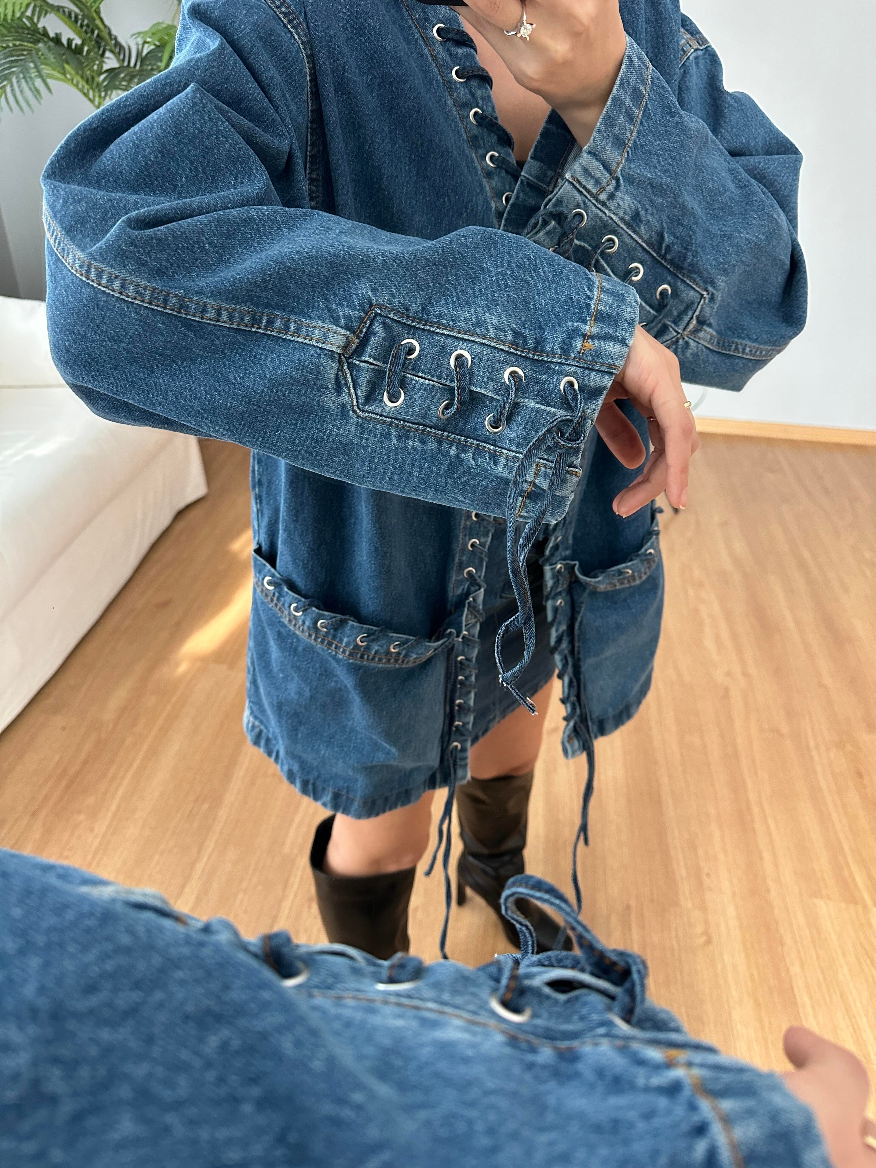  Corset Denim Takım