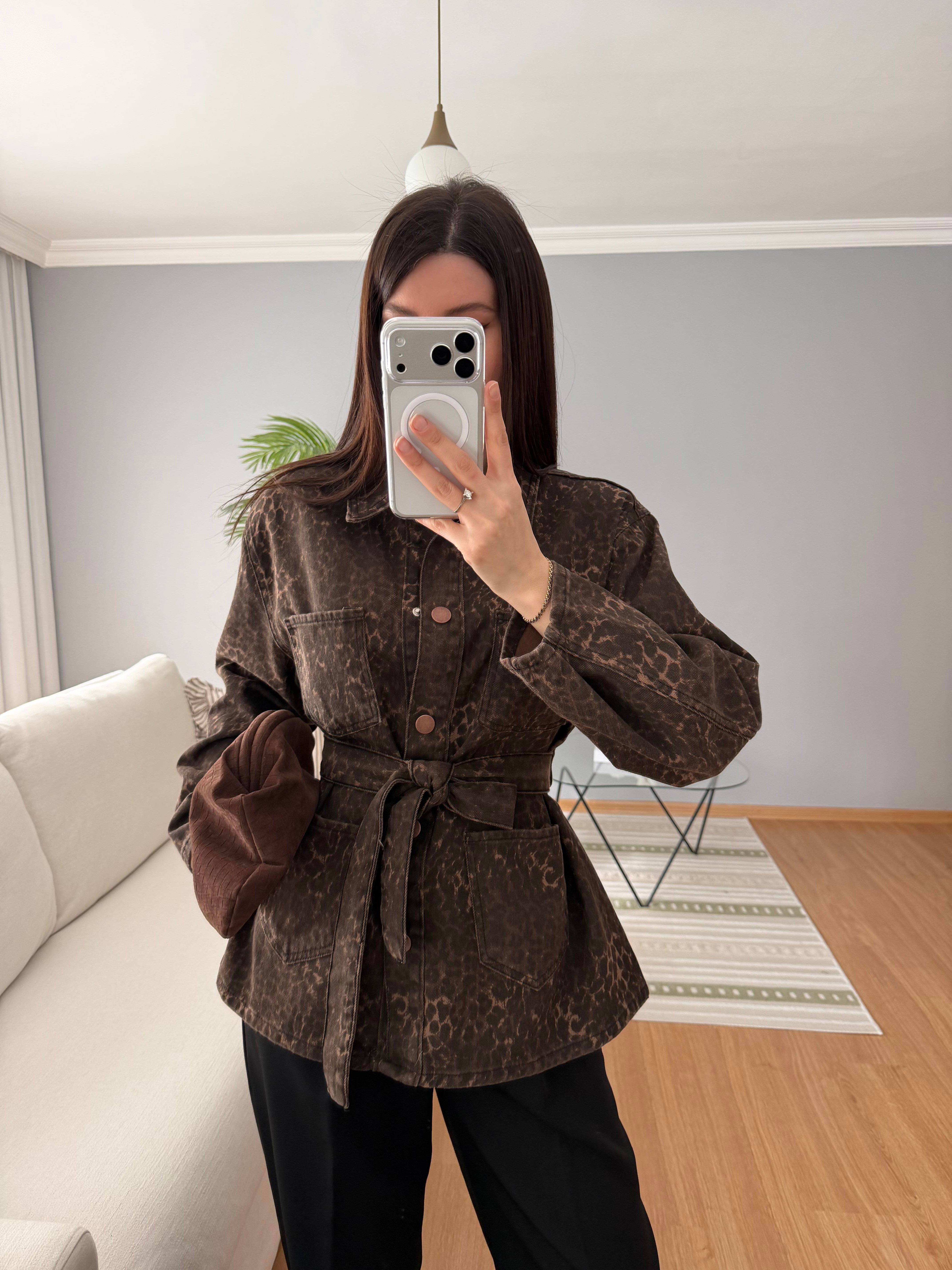  Jungle Leopar Desenli Ceket