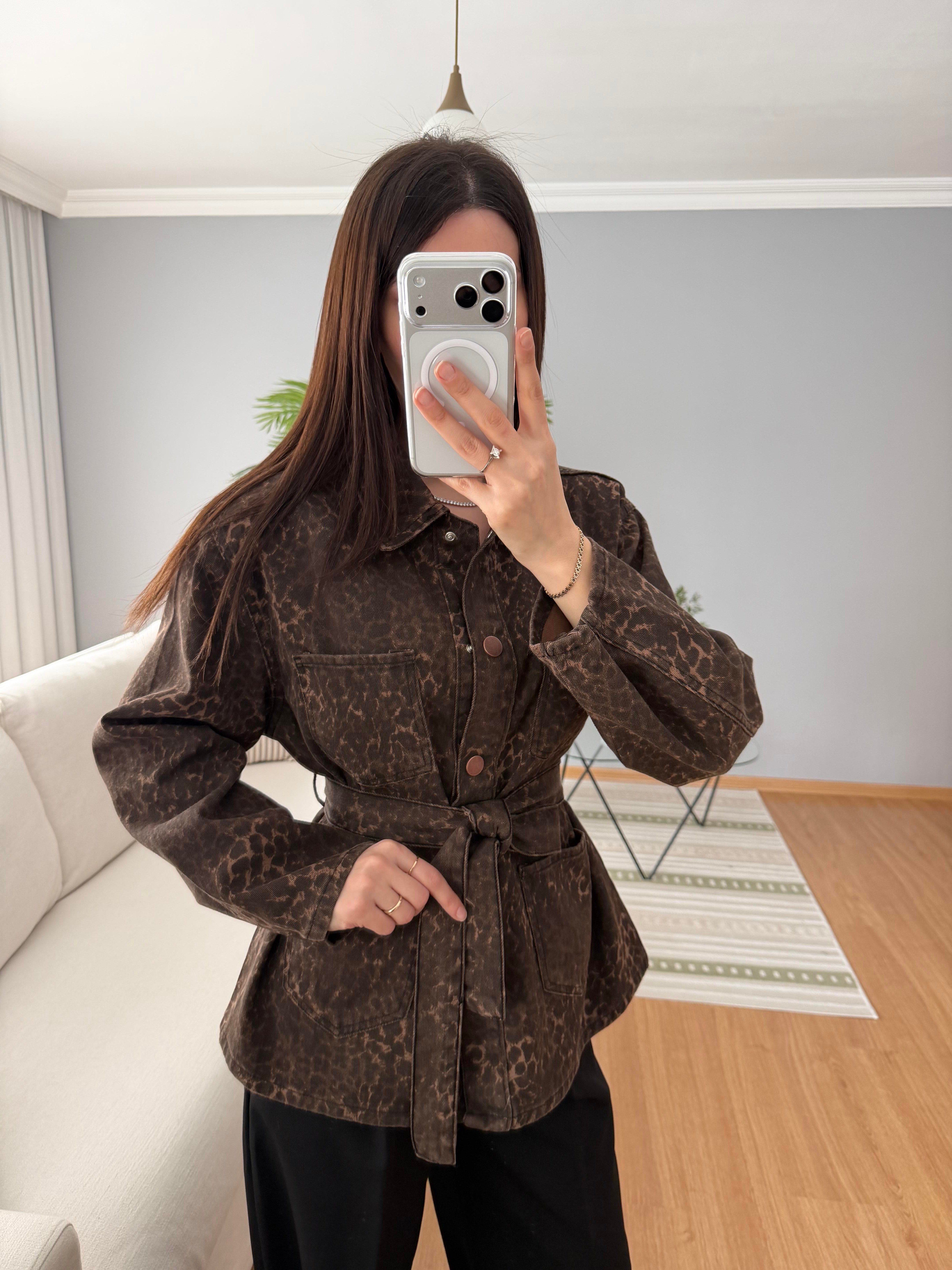  Jungle Leopar Desenli Ceket