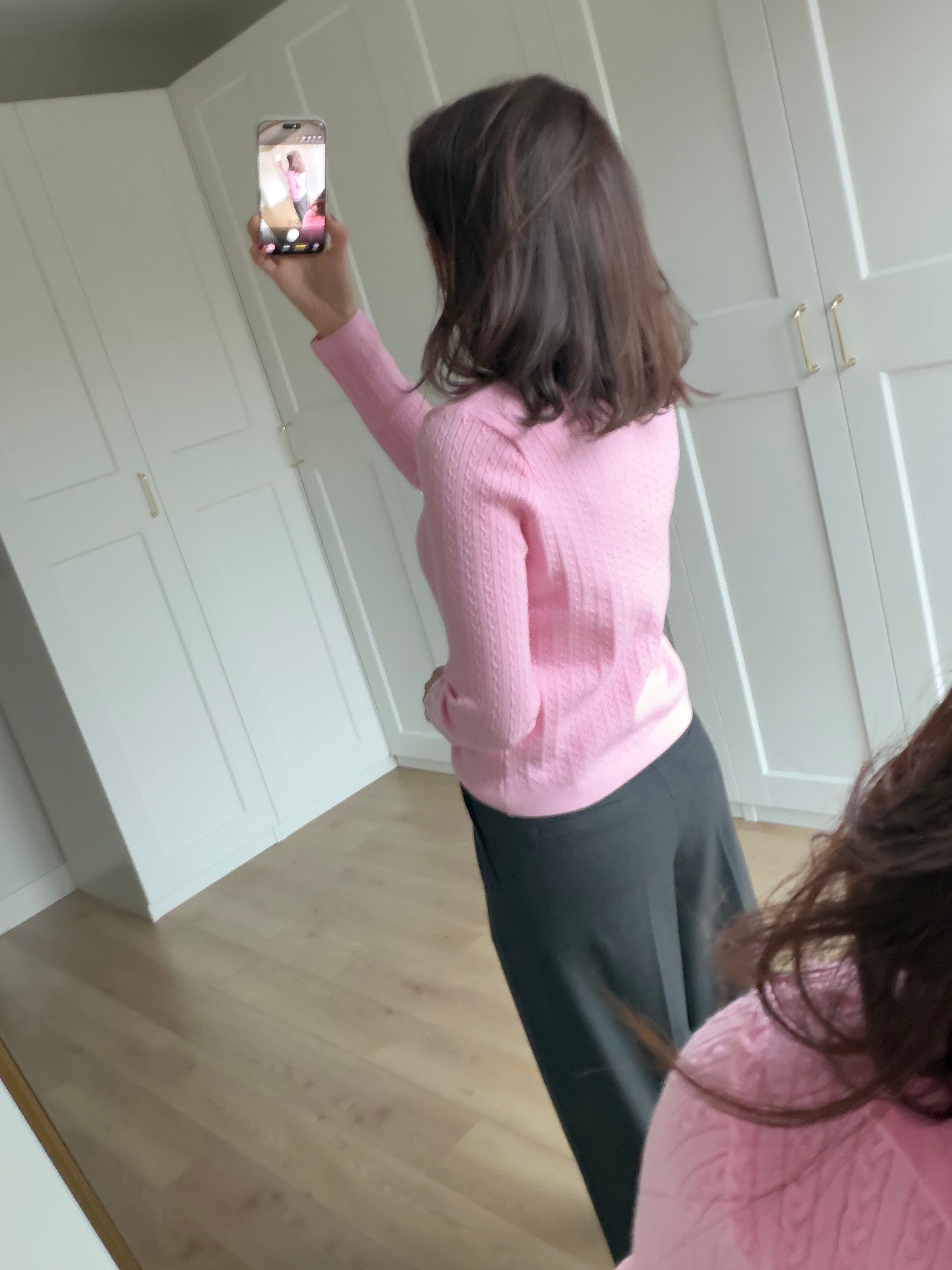  Örgü Model Pembe Renk Polo Yaka Triko
