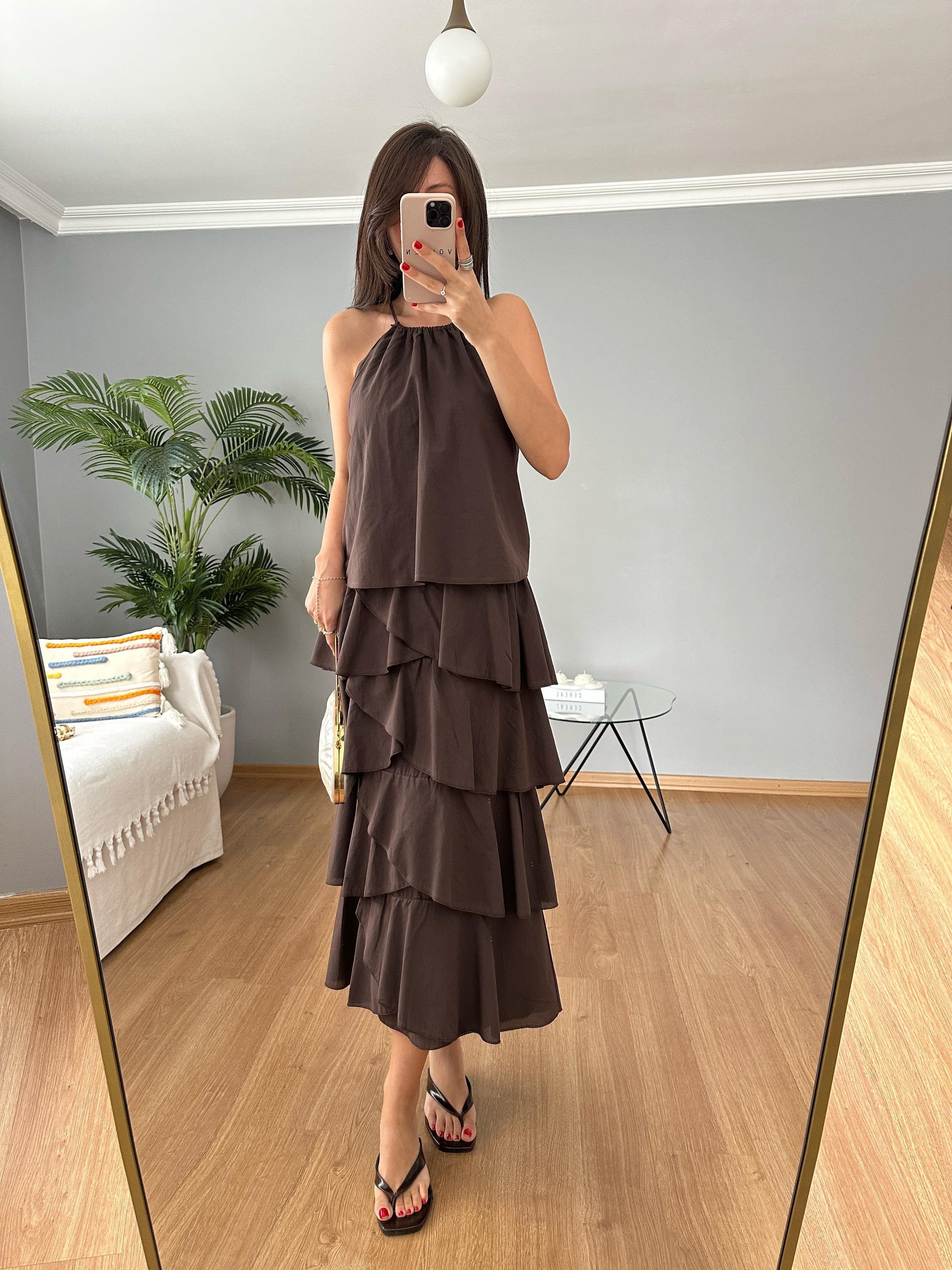 Alessia Kahve Elbise 