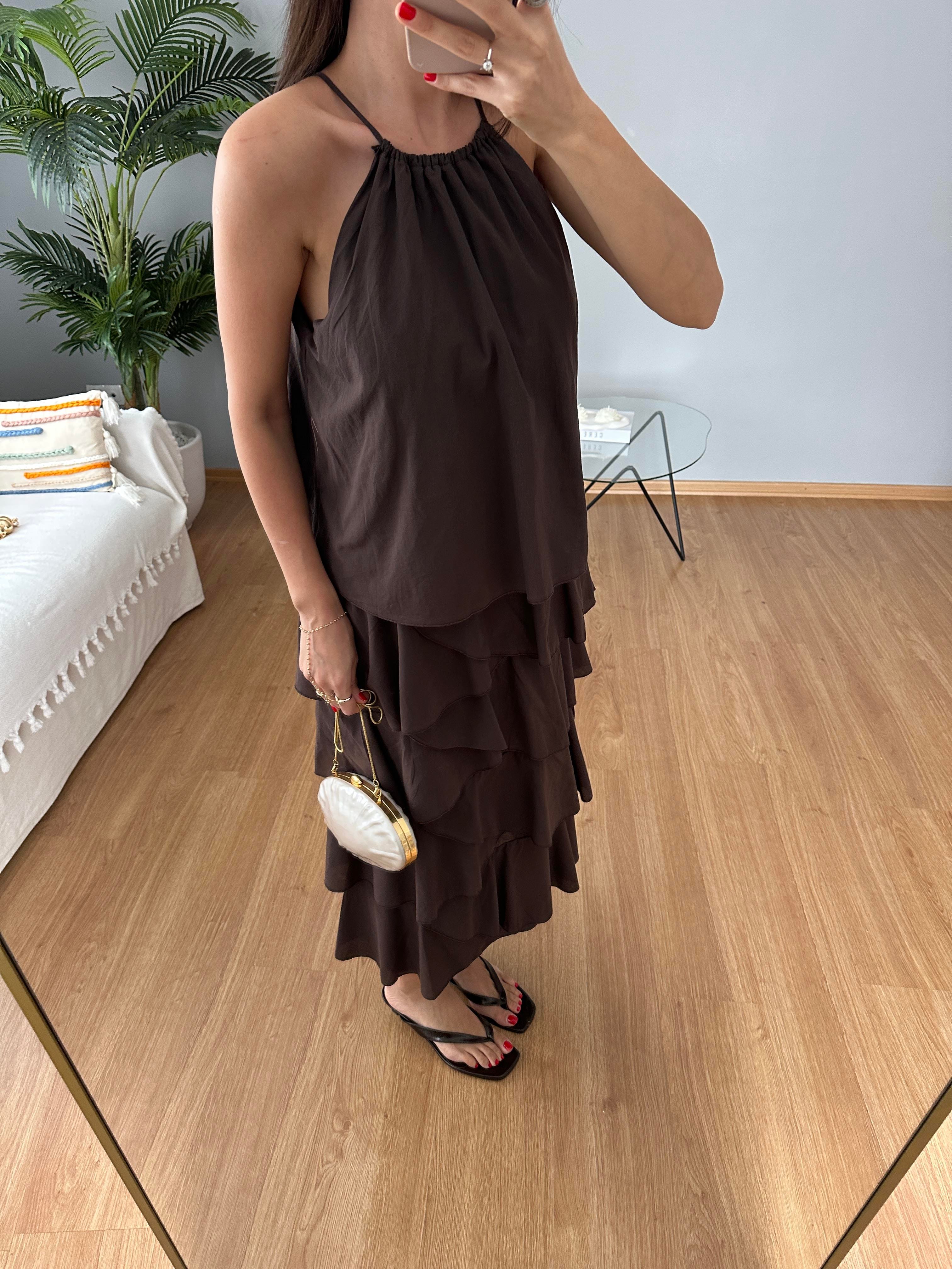 Alessia Kahve Elbise 
