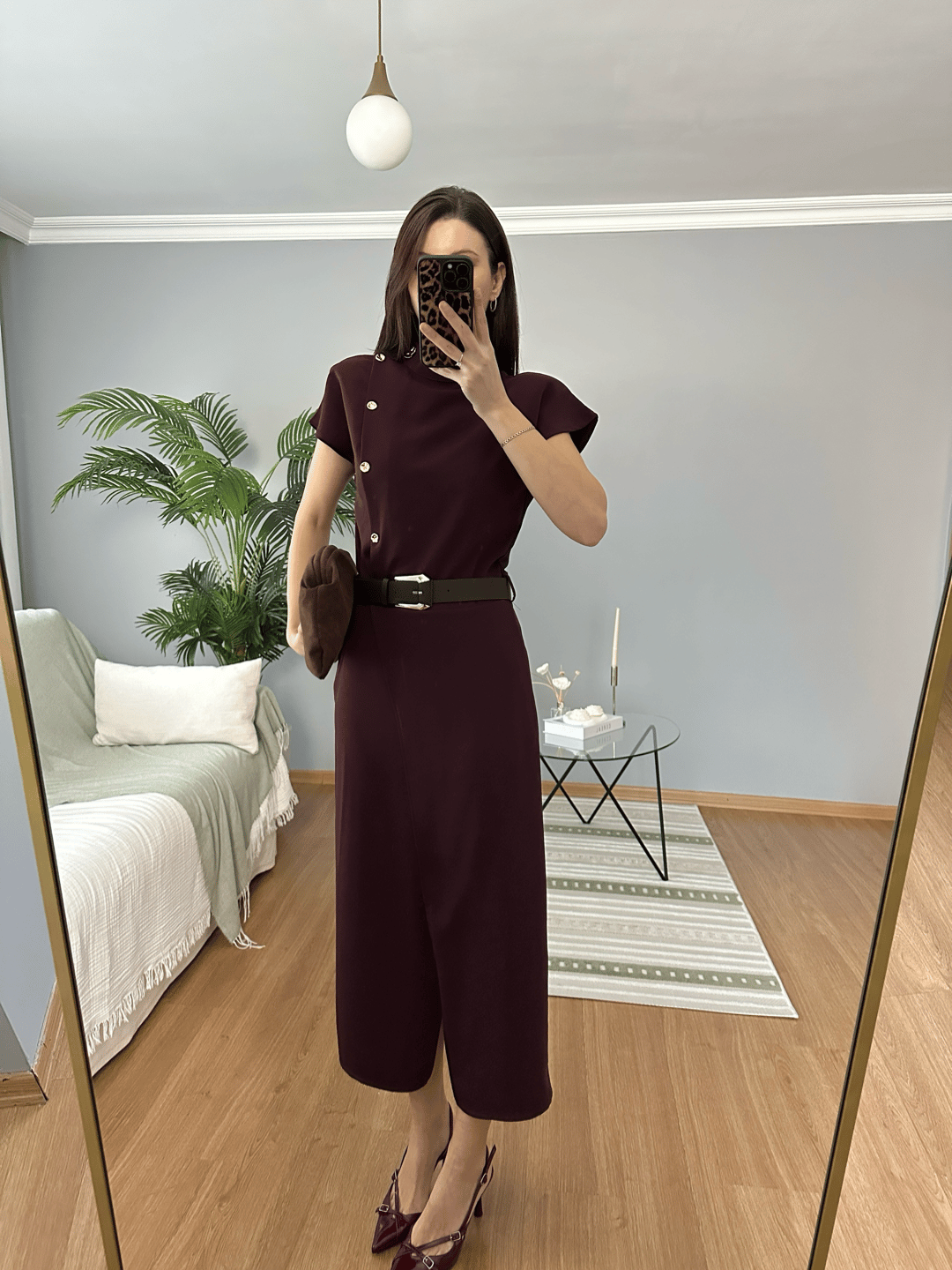 Asel Bordo Uzun Elbise