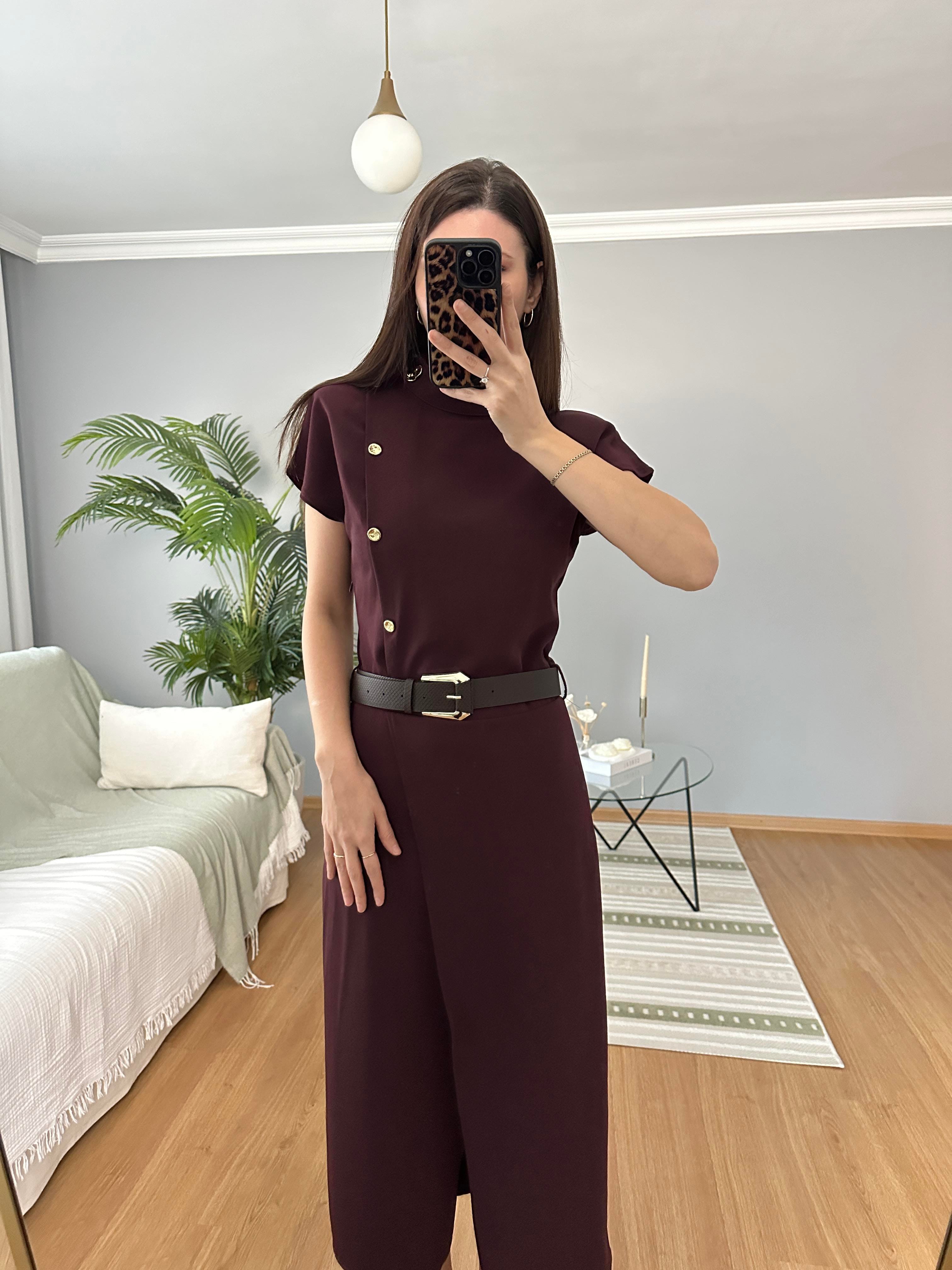 Asel Bordo Uzun Elbise