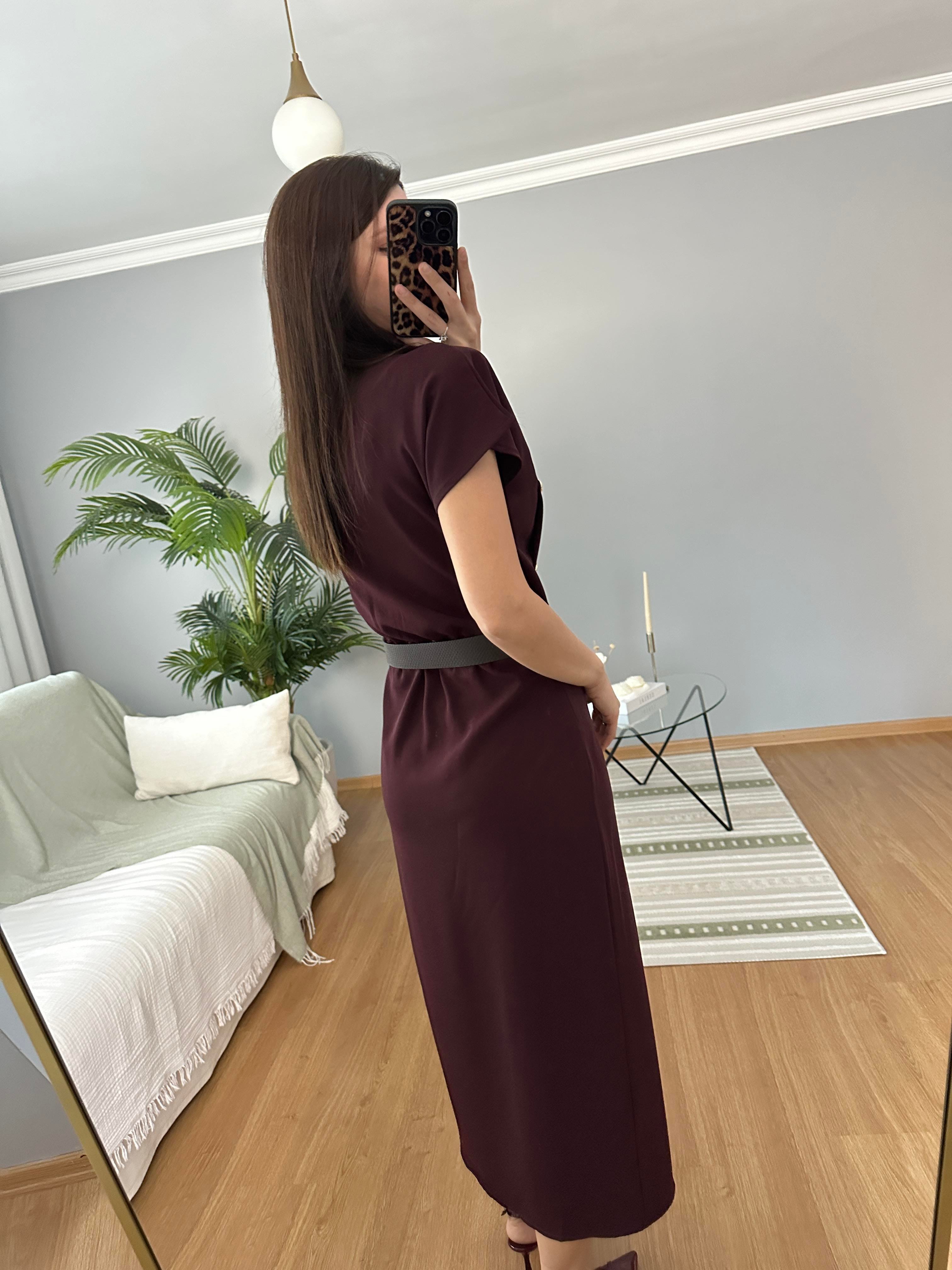 Asel Bordo Uzun Elbise