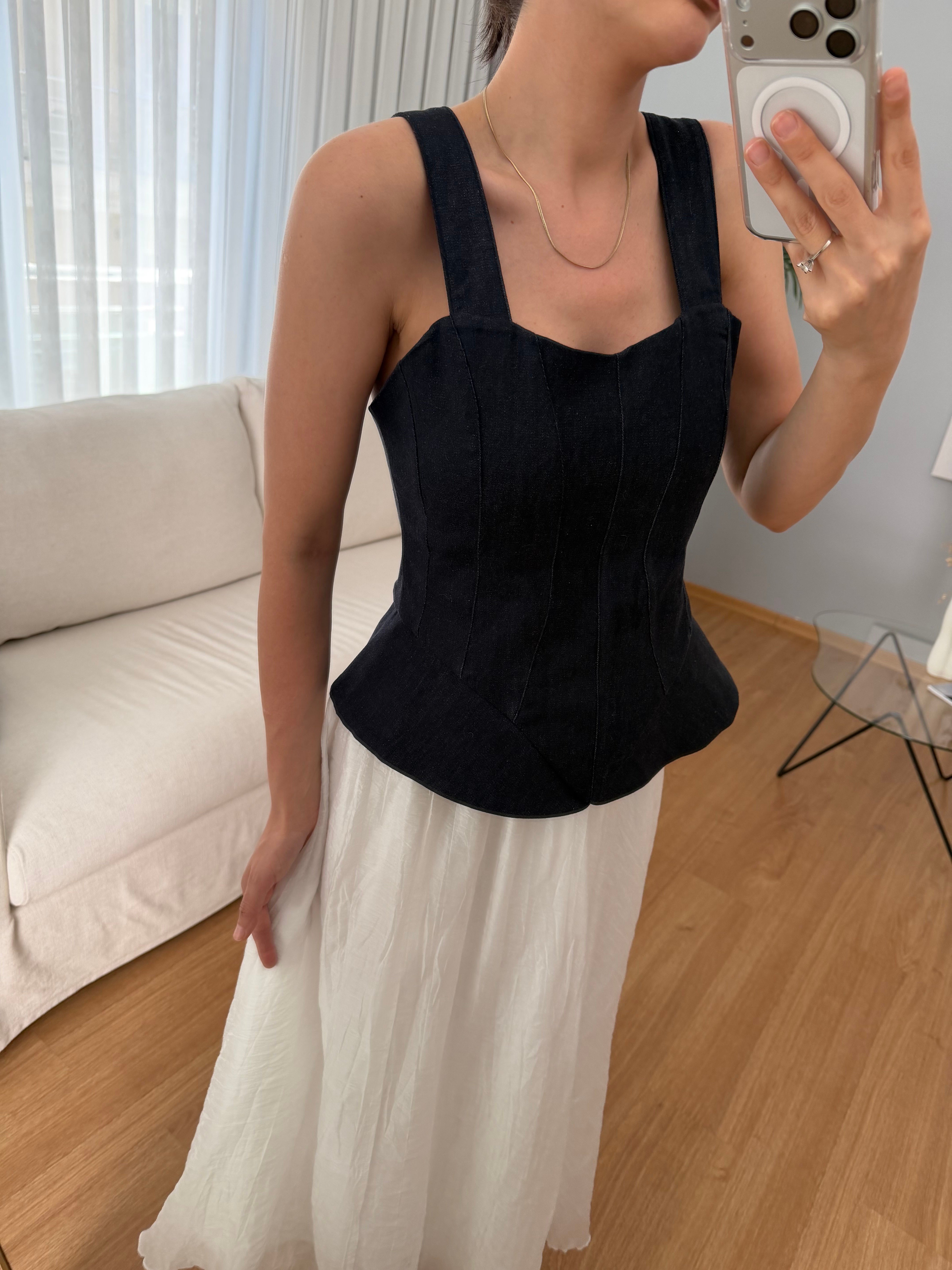 Balen Detaylı Denim Bluz