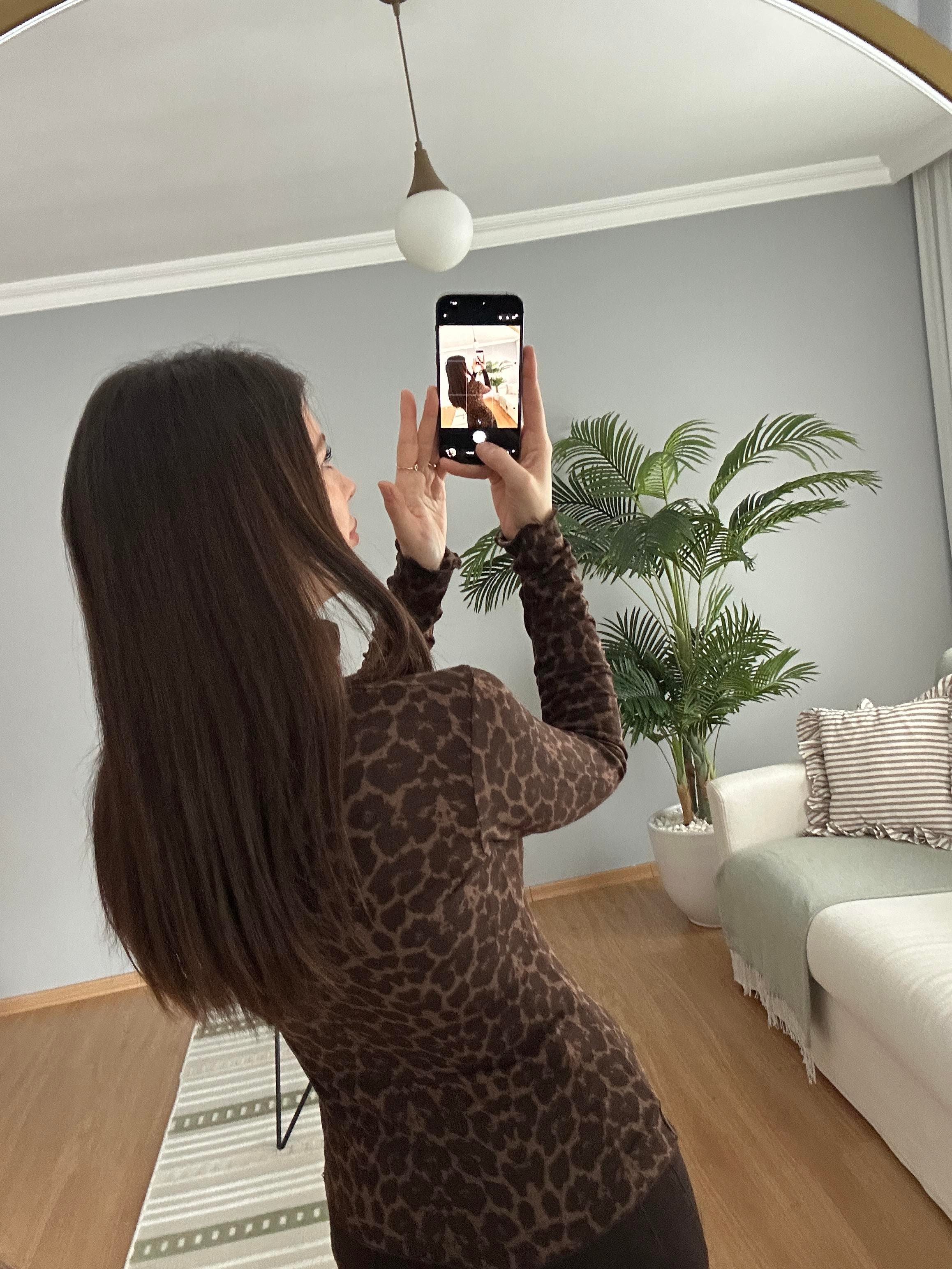Balıkçı Yaka Leopar İnce Bluz