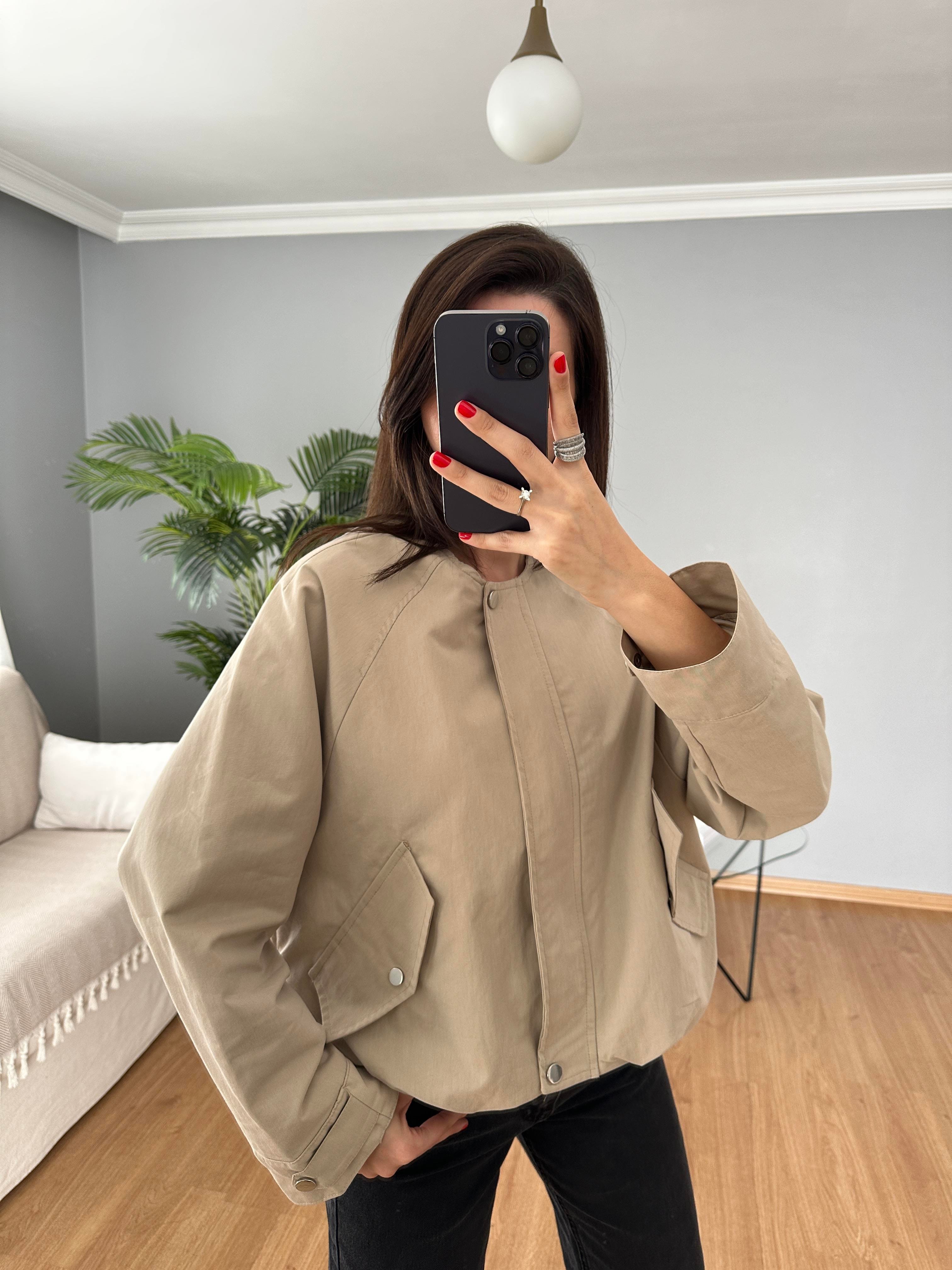 Bej Bomber Ceket