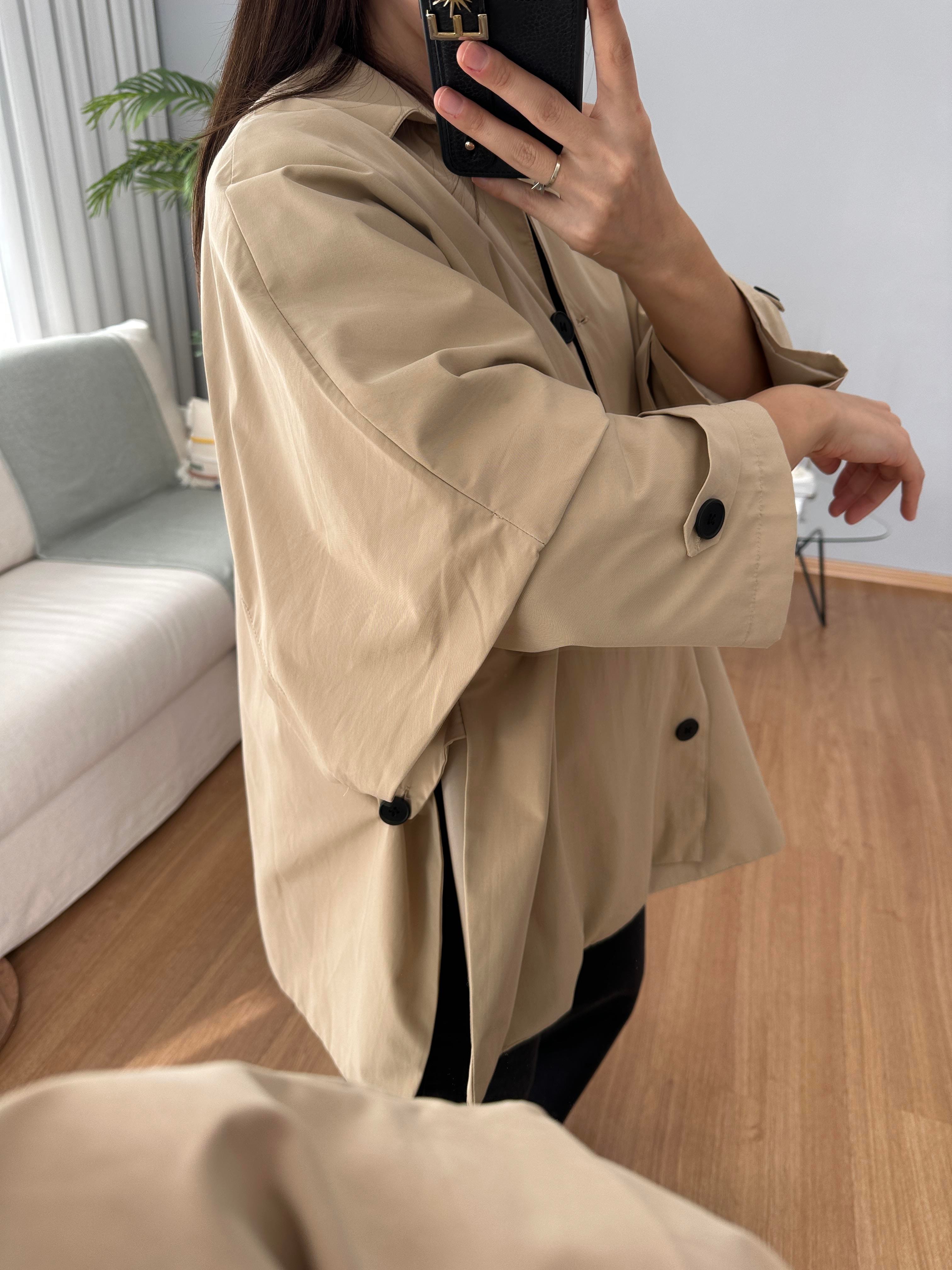 Bej Rengi Panço Model Trençkot 