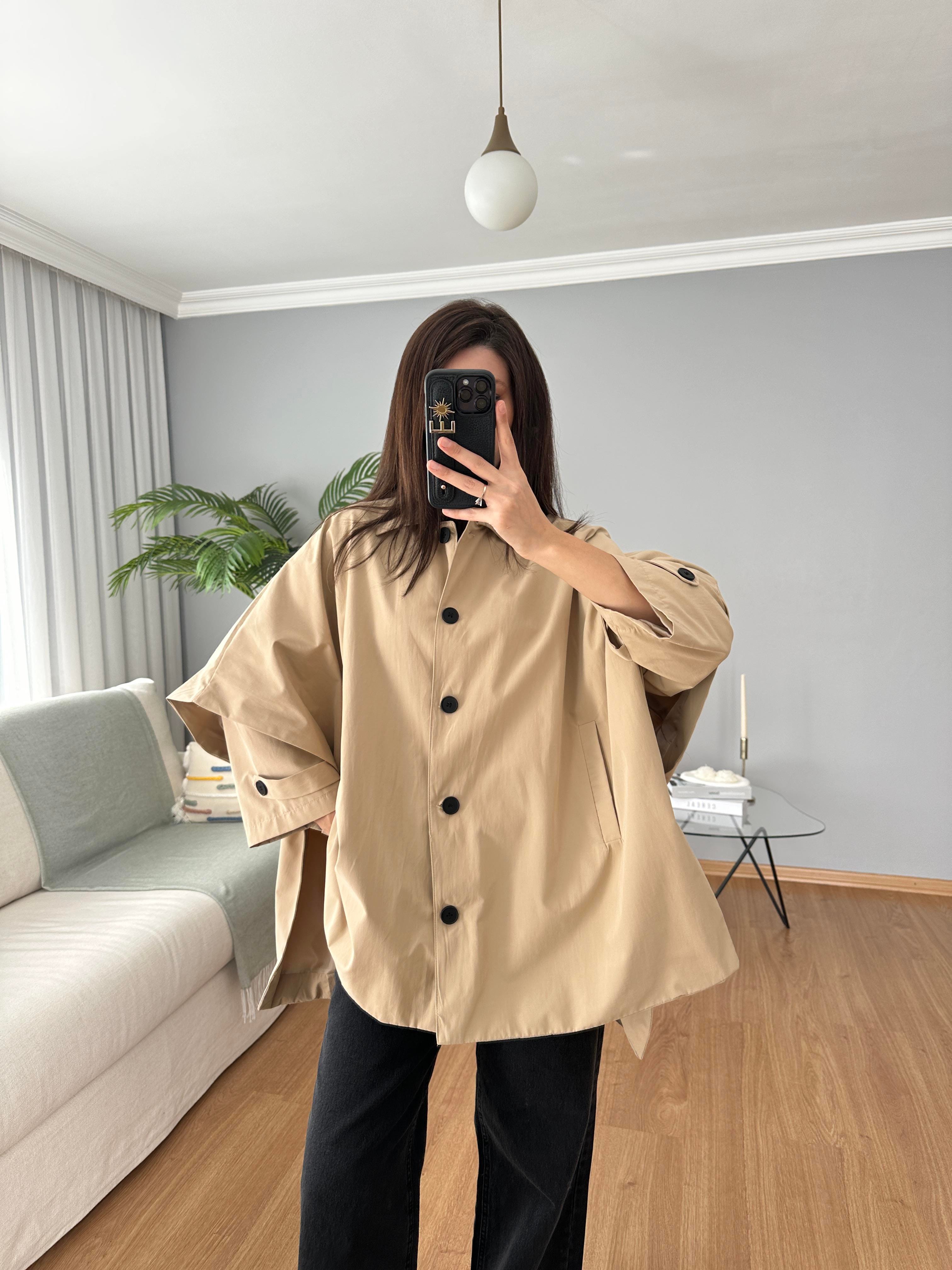 Bej Rengi Panço Model Trençkot 