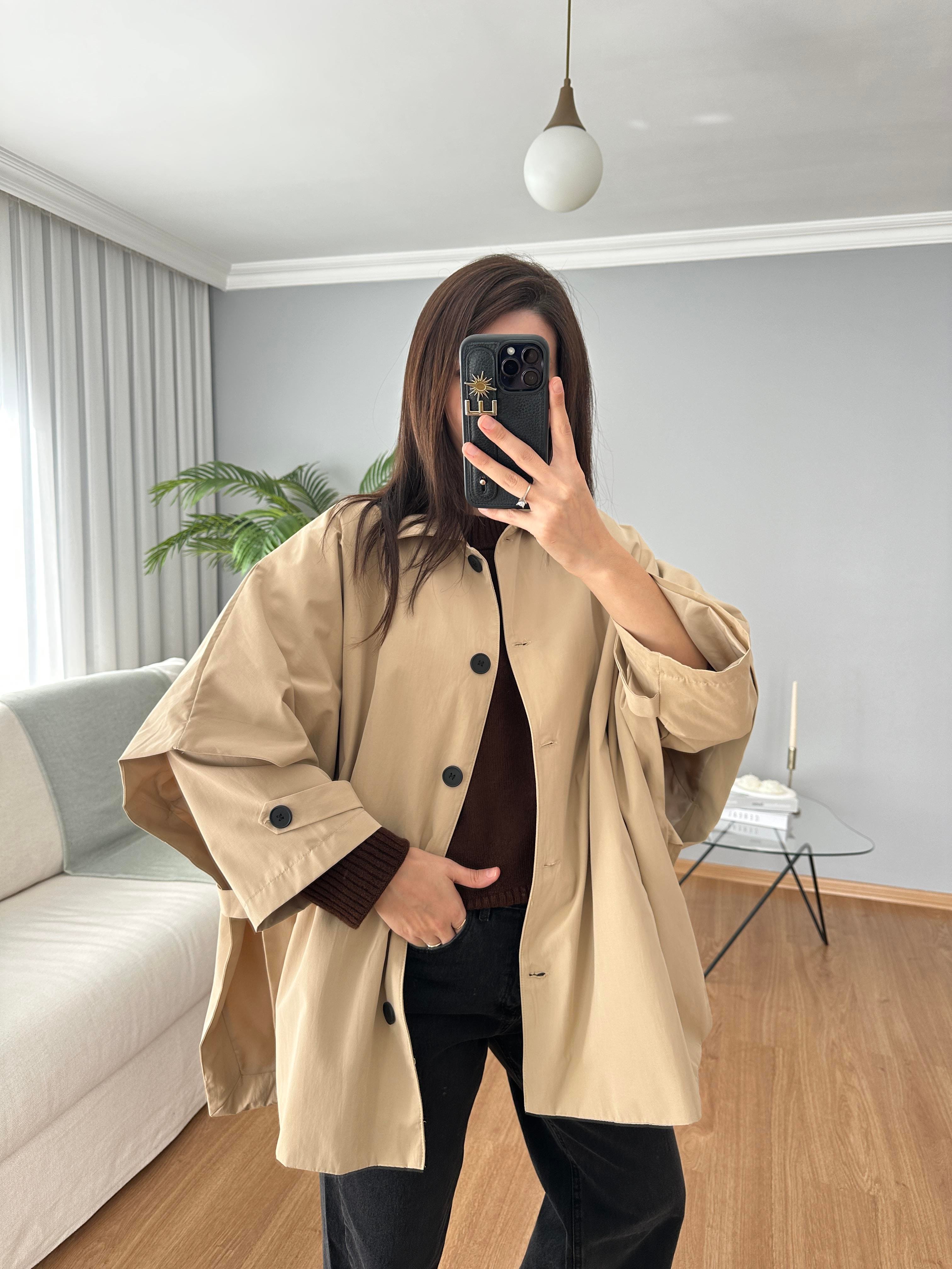 Bej Rengi Panço Model Trençkot 