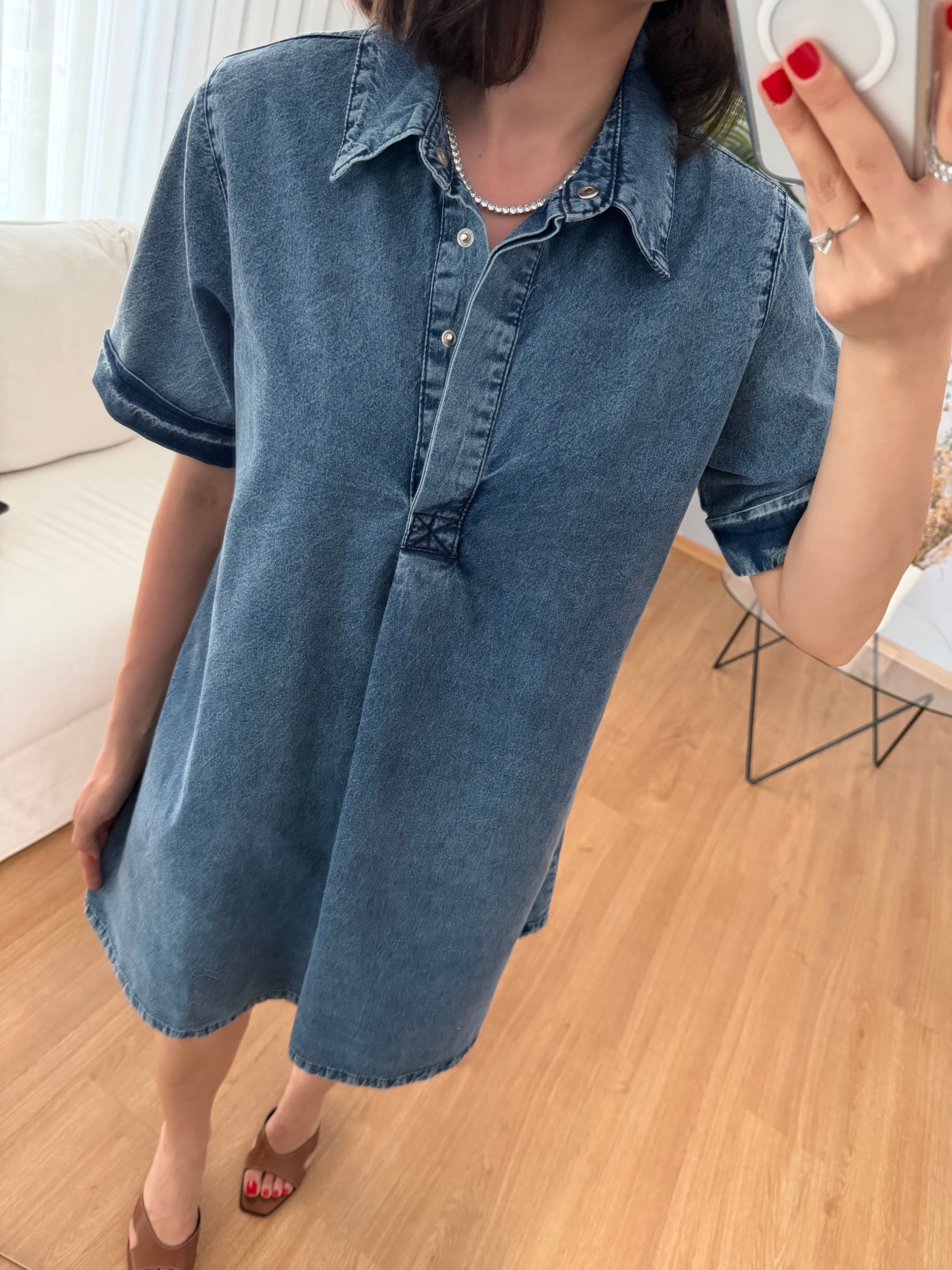 Bellora Açık Denim Renk Cepli Elbise 