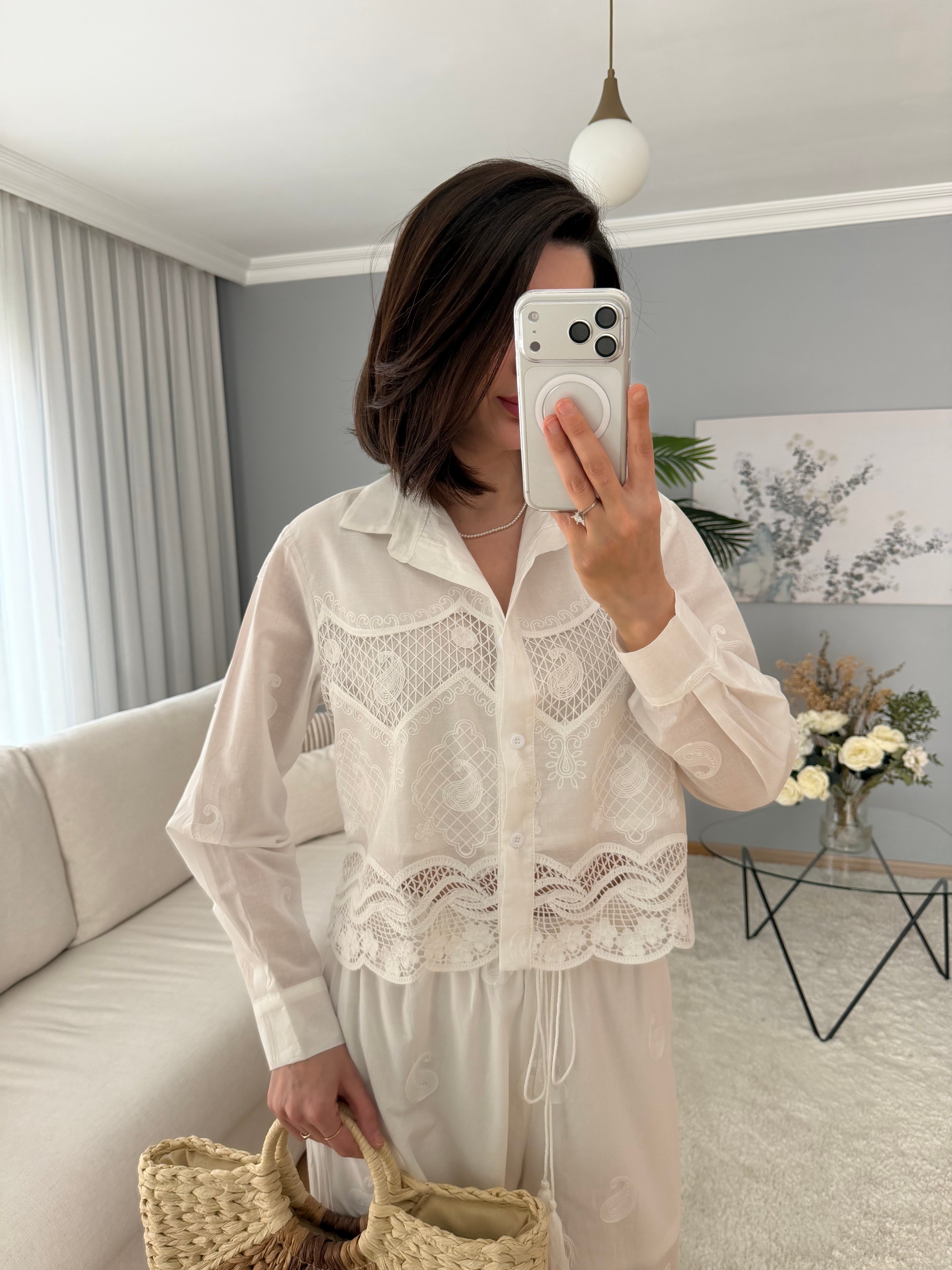 Bellora Pantolonlu Güpür Detaylı Takım