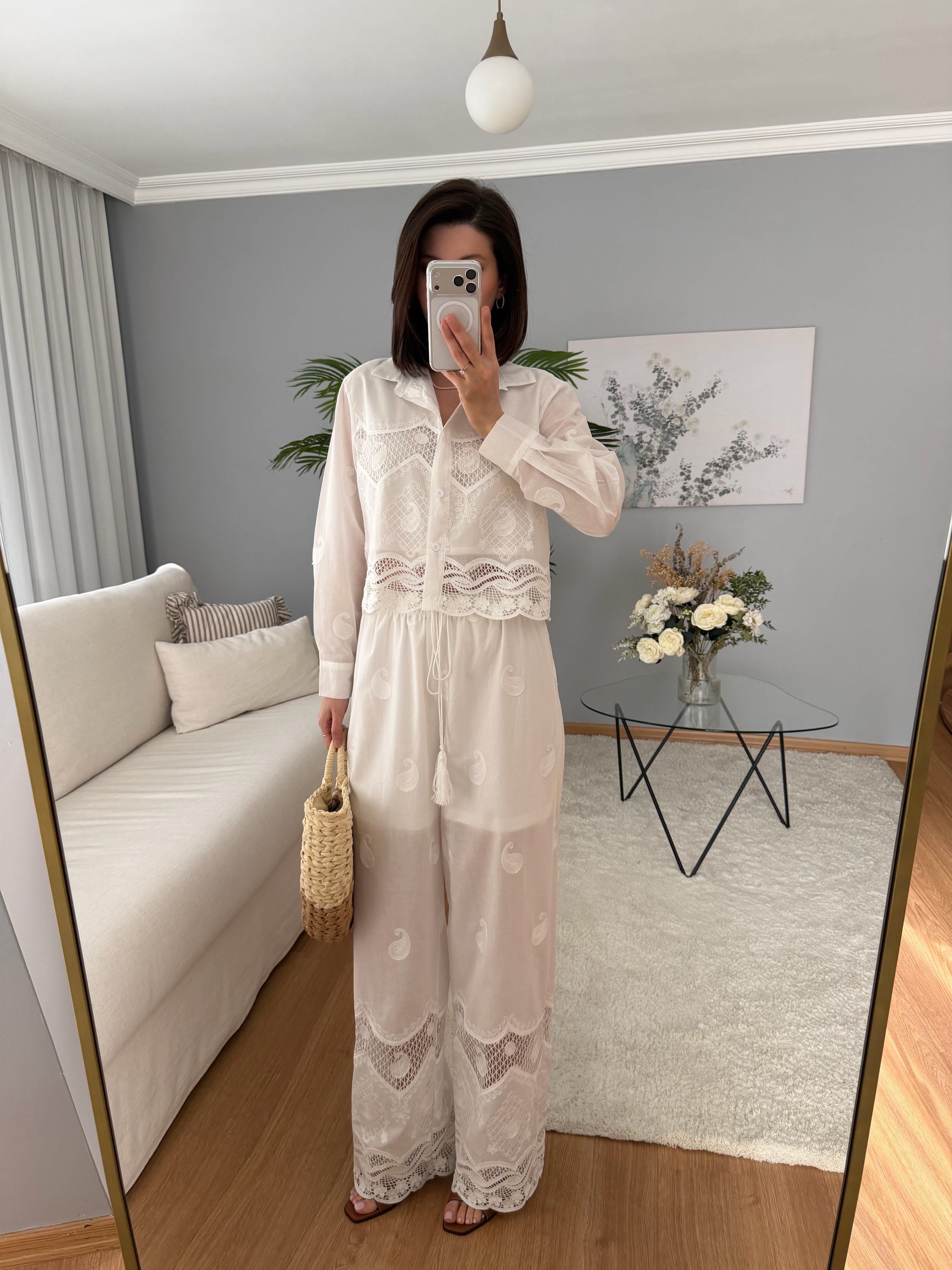 Bellora Pantolonlu Güpür Detaylı Takım
