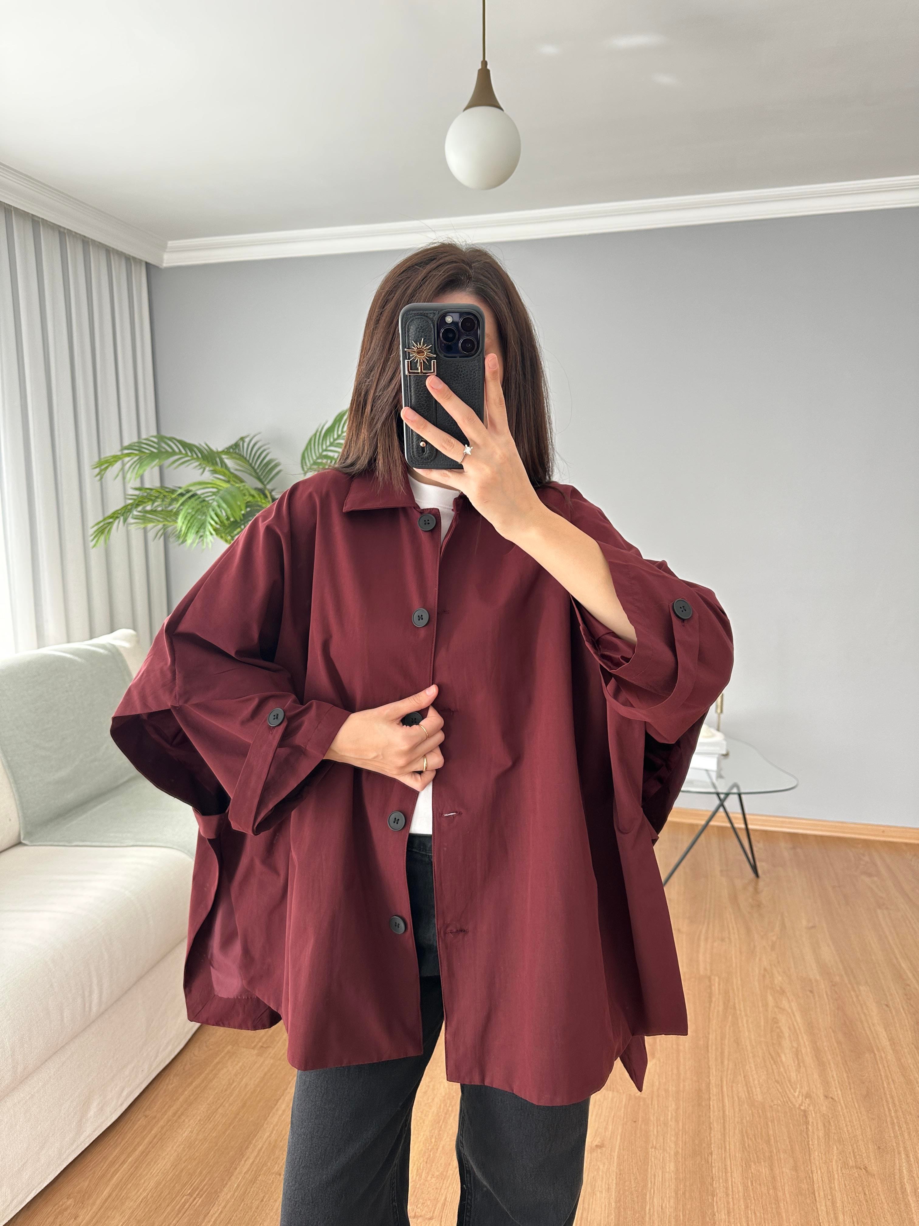 Bordo Rengi Panço Model Trençkot 