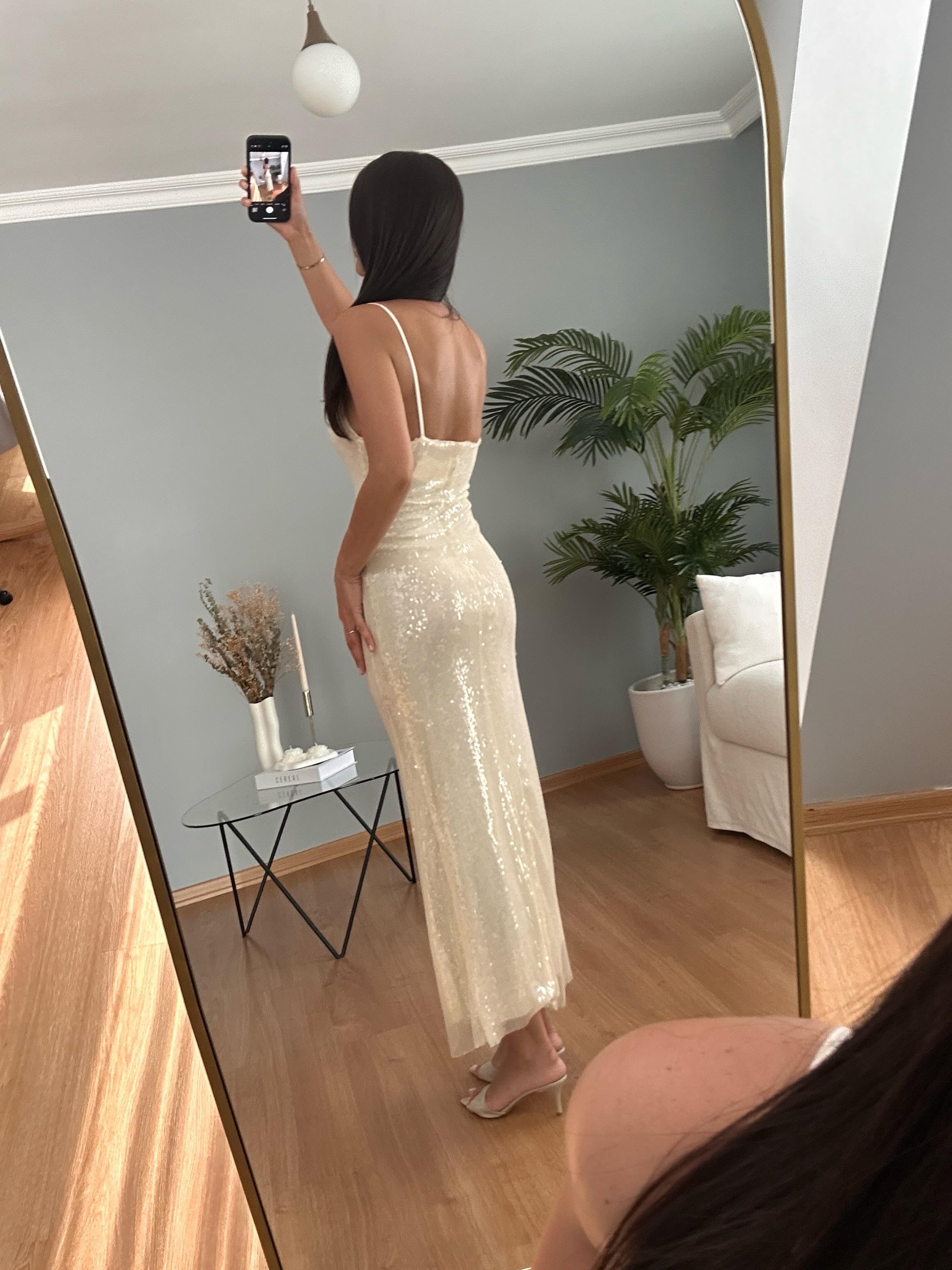 Brigitte Beyaz Elbise