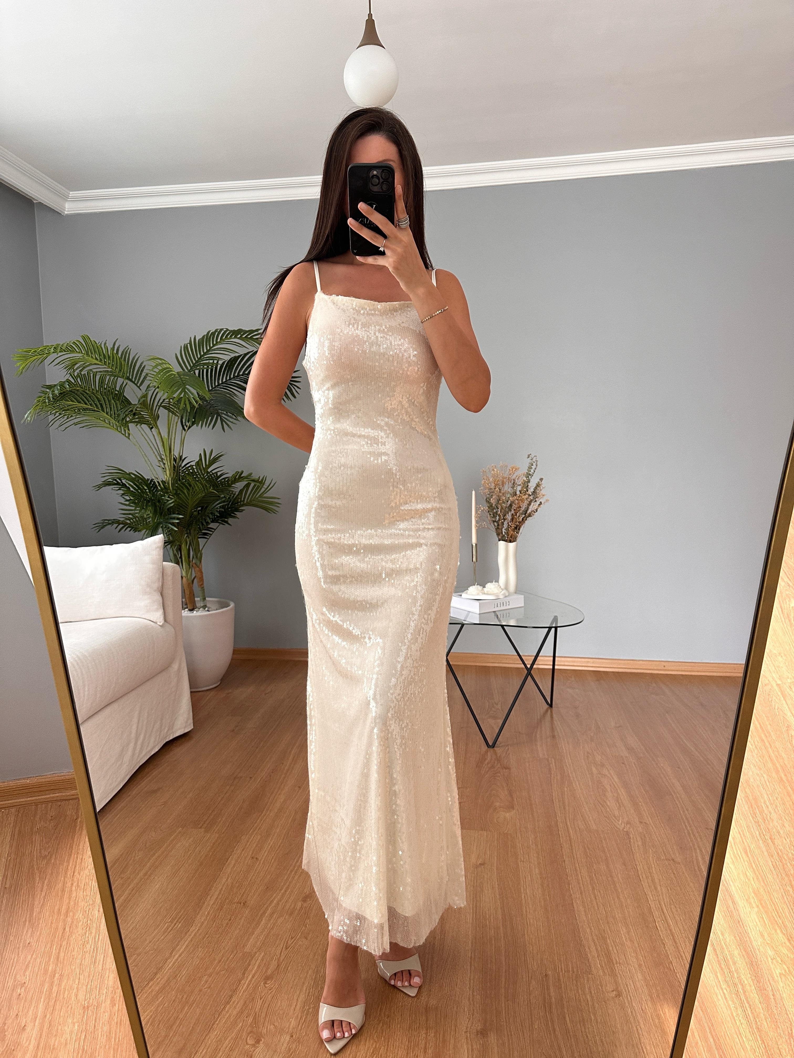 Brigitte Beyaz Elbise