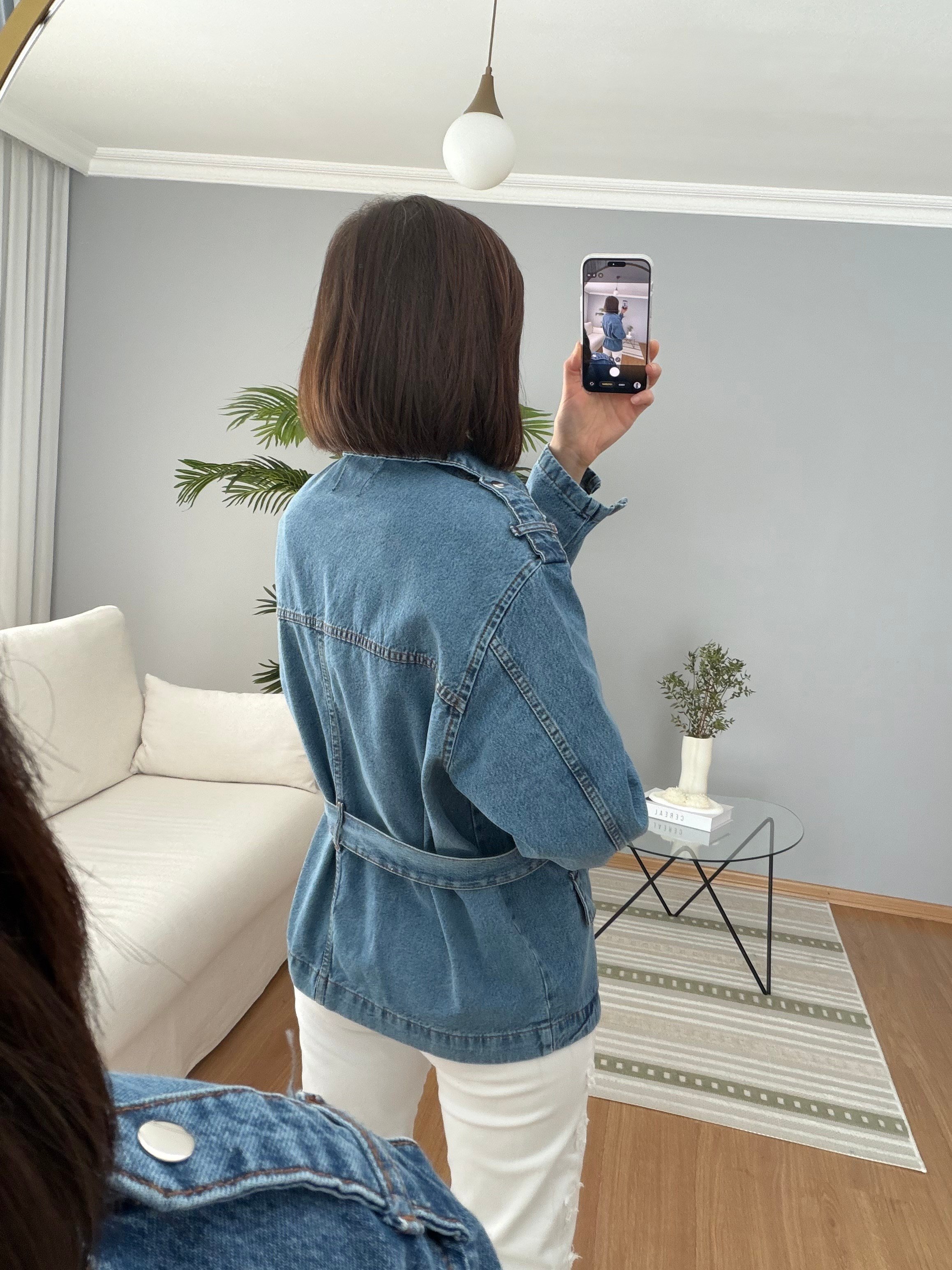 Calm Kuşaklı Denim Ceket 