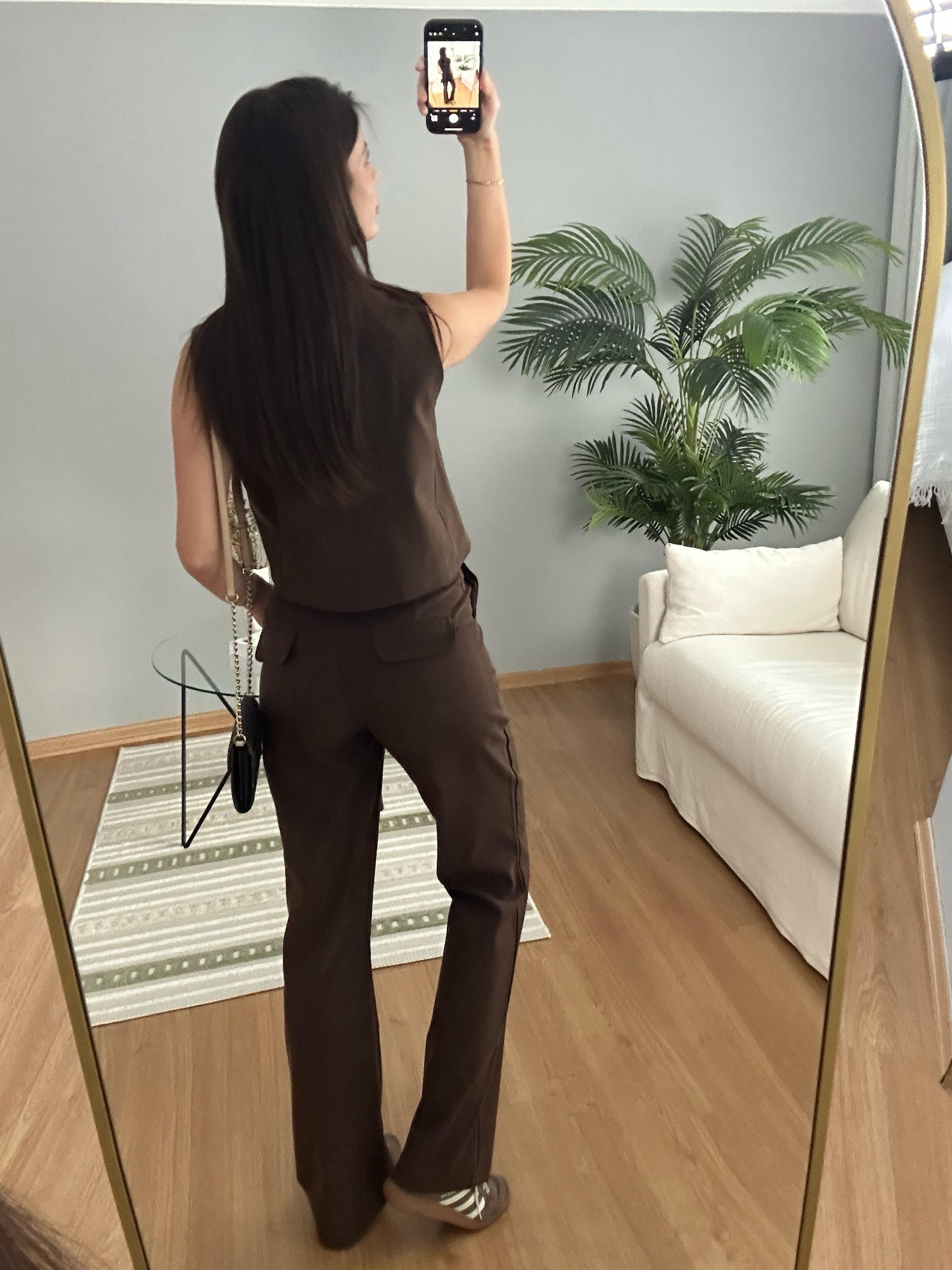 Çapraz Düğme Detaylı Takım
