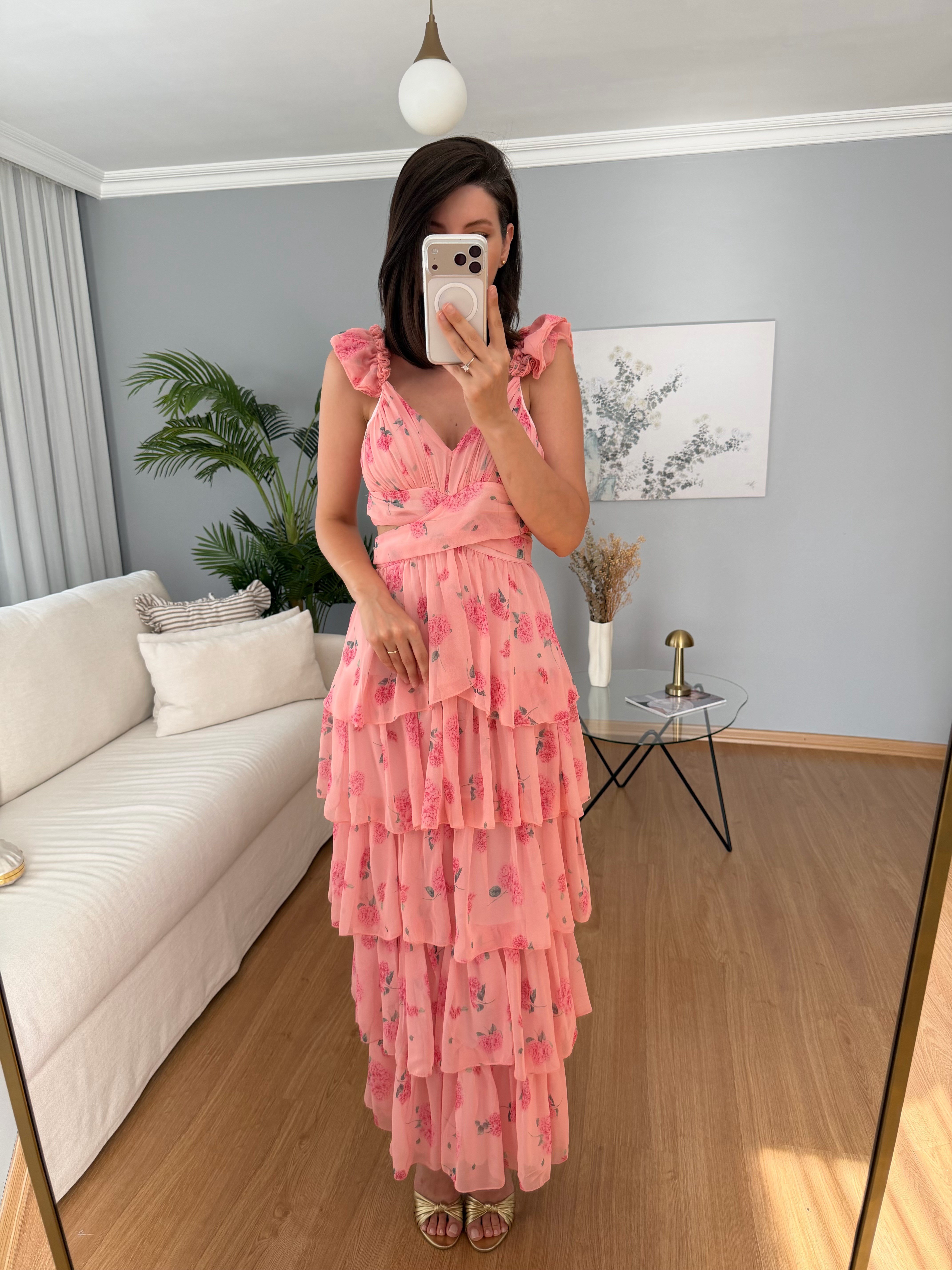 Chiara Yanları Pencereli  Katlı Elbise 