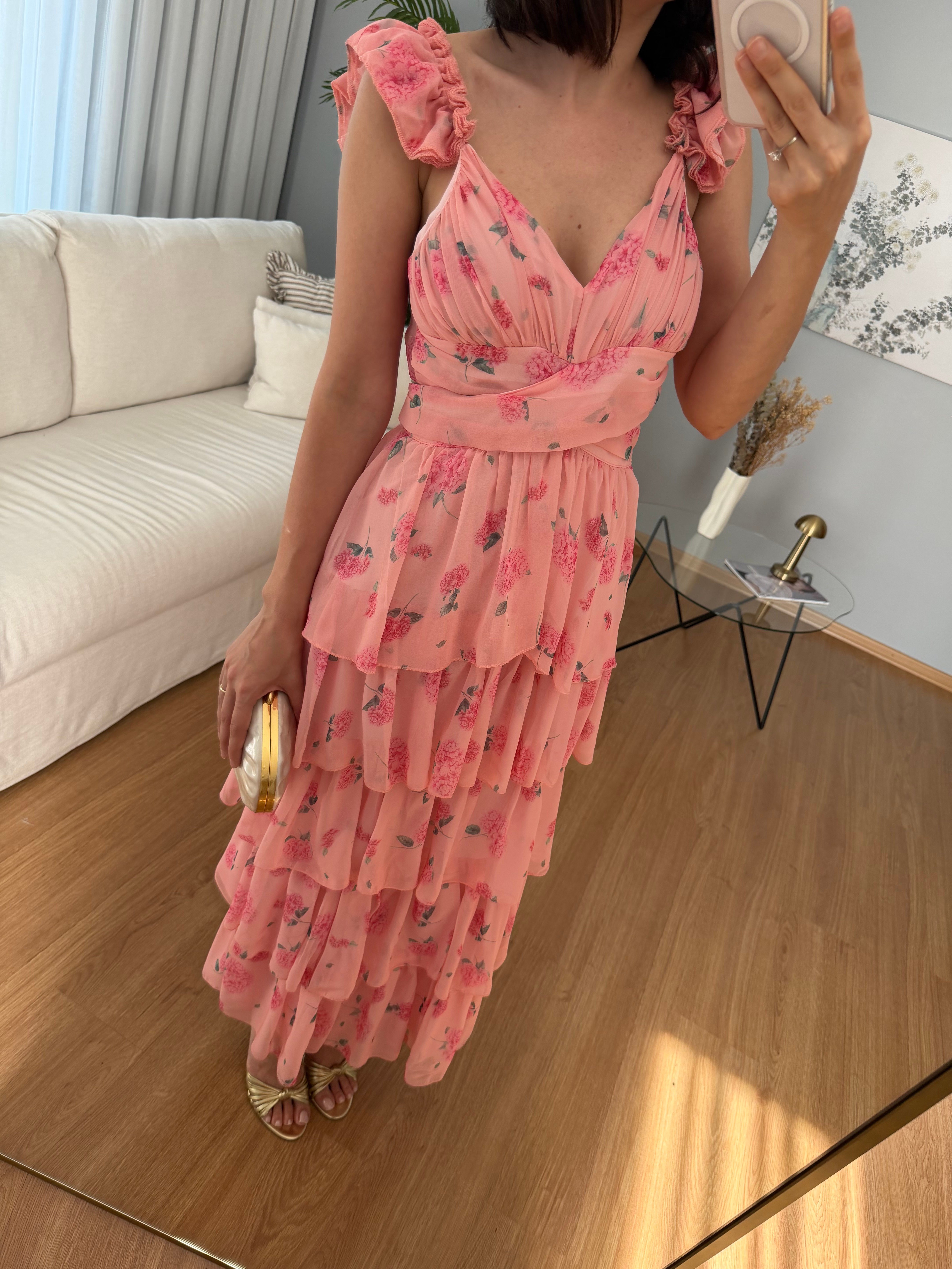Chiara Yanları Pencereli  Katlı Elbise 